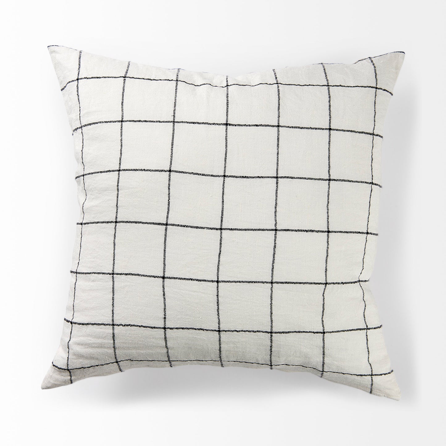 Suzanne 22 x 22 White/Black Square Pattern Pillow Cover