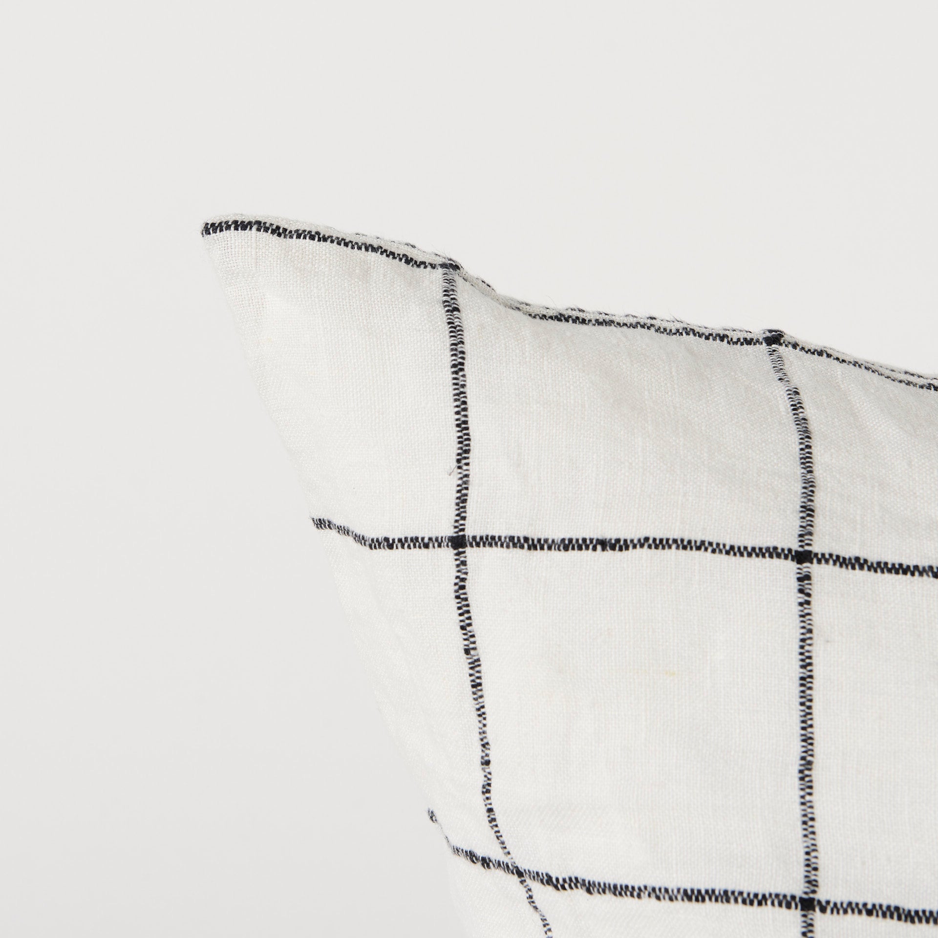 Suzanne 22 x 22 White/Black Square Pattern Pillow Cover