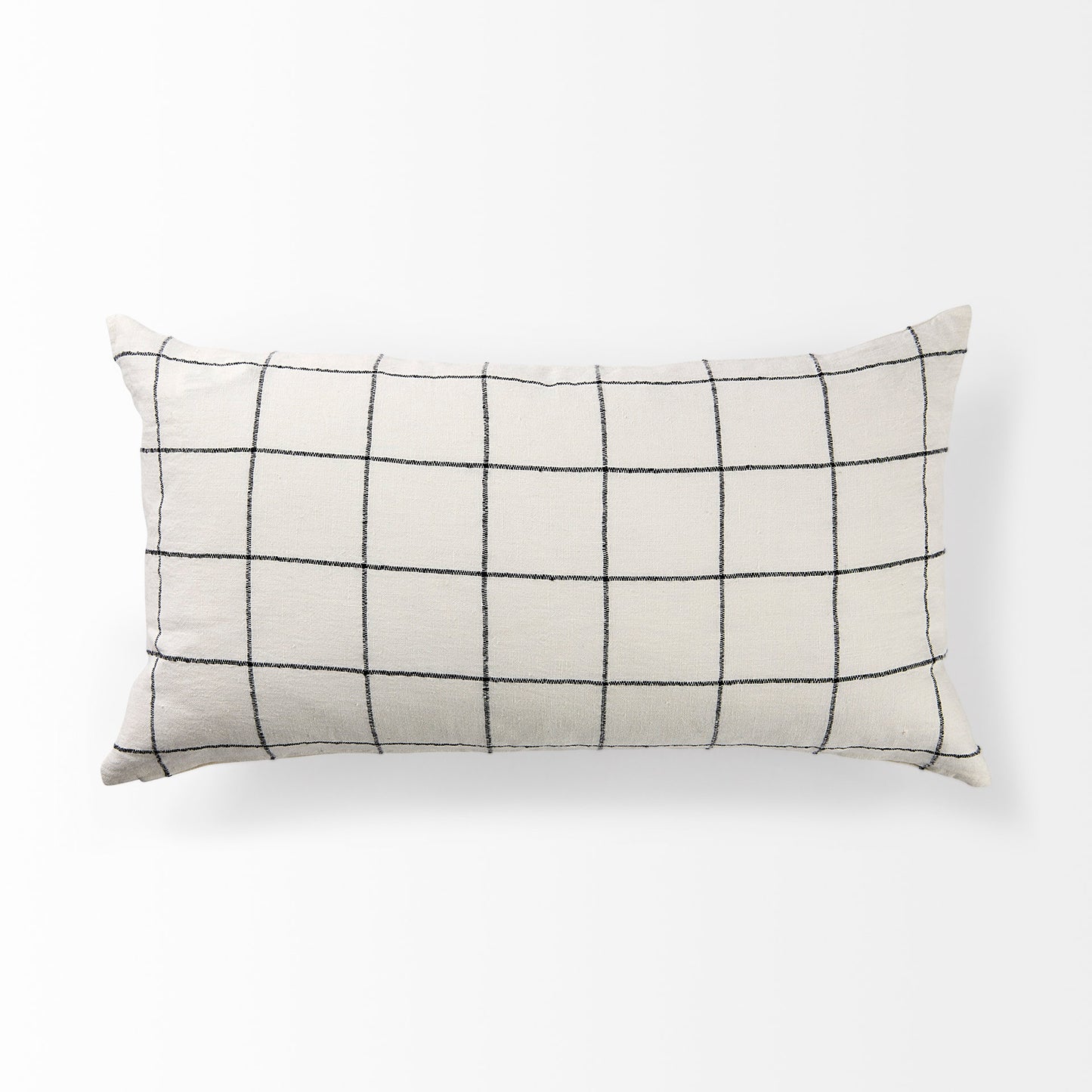 Suzanne 14x26 White/Black Square Pattern Pillow Cover