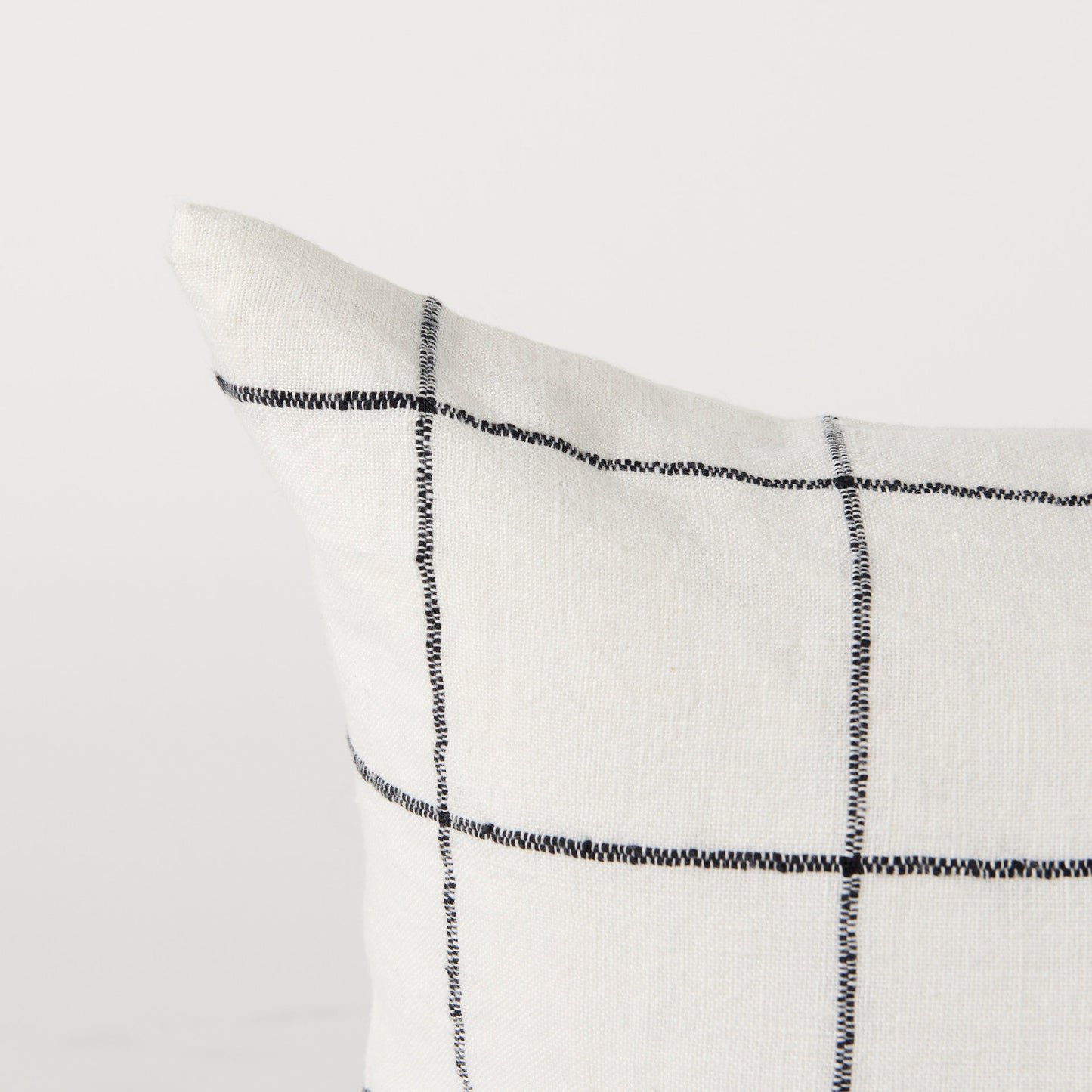 Suzanne 14x26 White/Black Square Pattern Pillow Cover