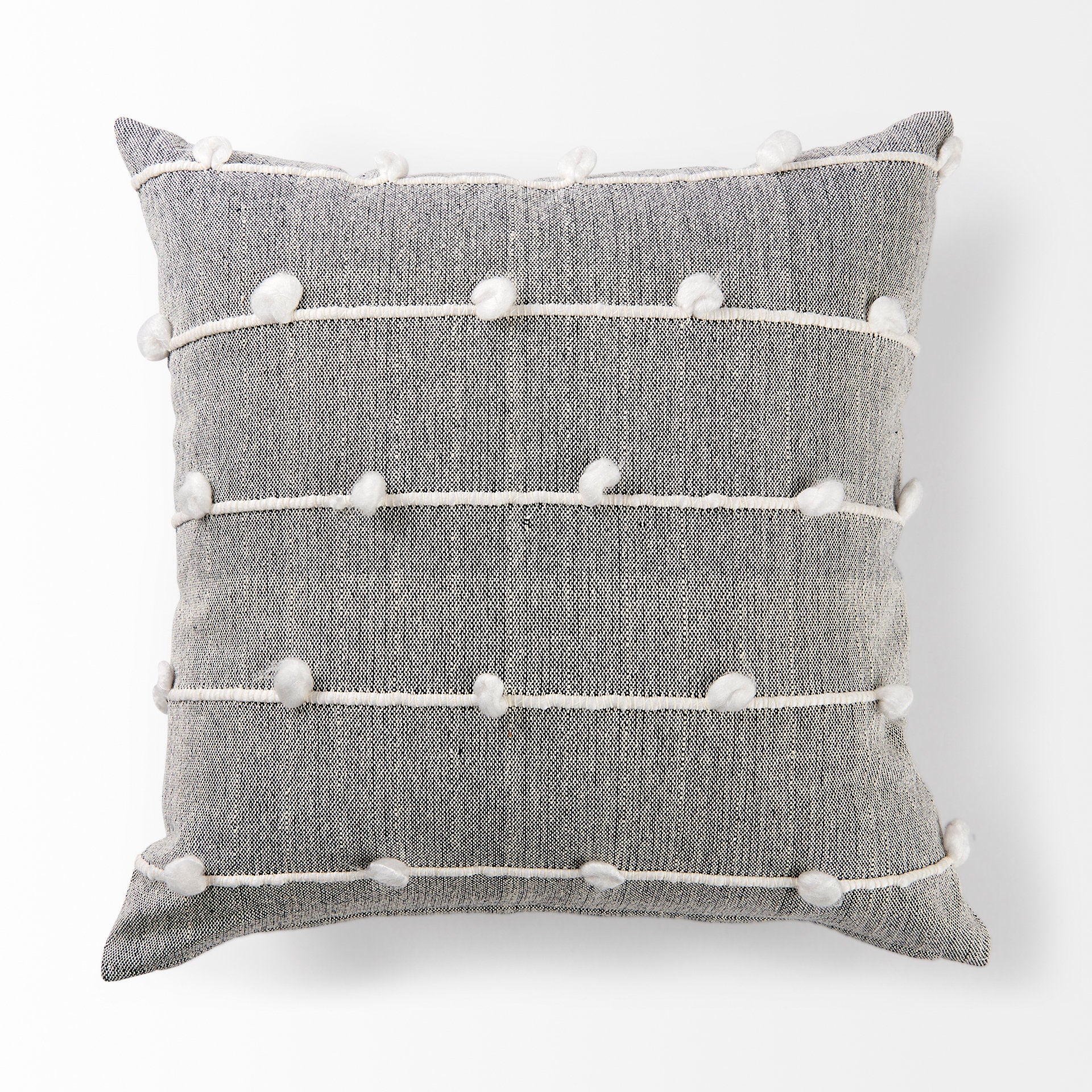 Linda 20x20 Navy And Cream With White Detail Pillow Cover