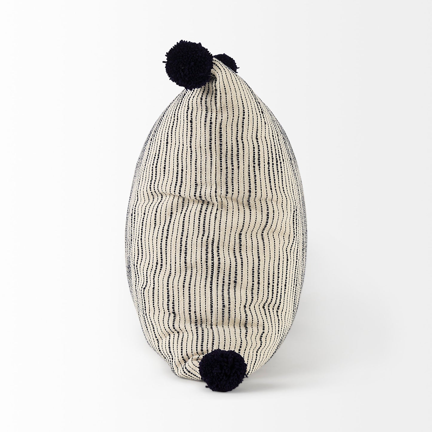 Krystal 20x20 Cream/Blue Pom Pom Pillow Cover
