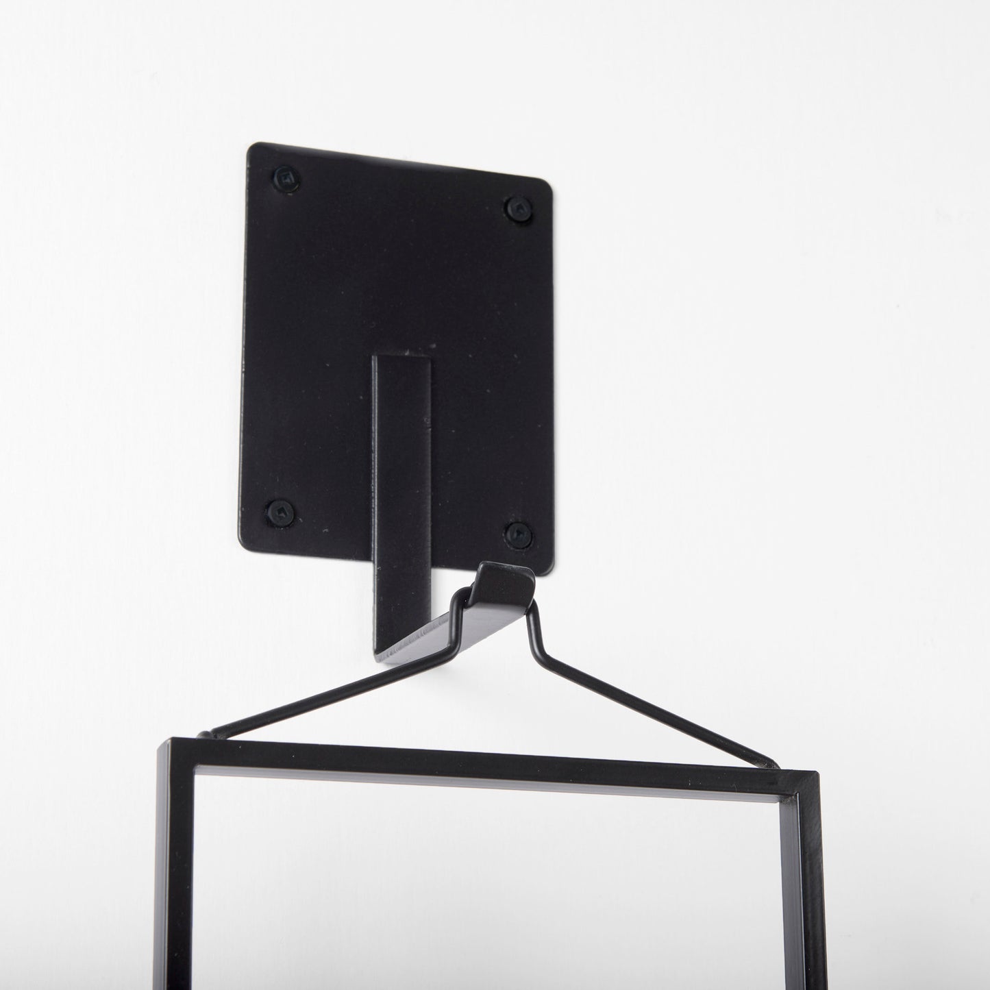 Avram 5.9L x 7.1W x 24.0H Black Metal Frame and Wood Hanging Candle Holder