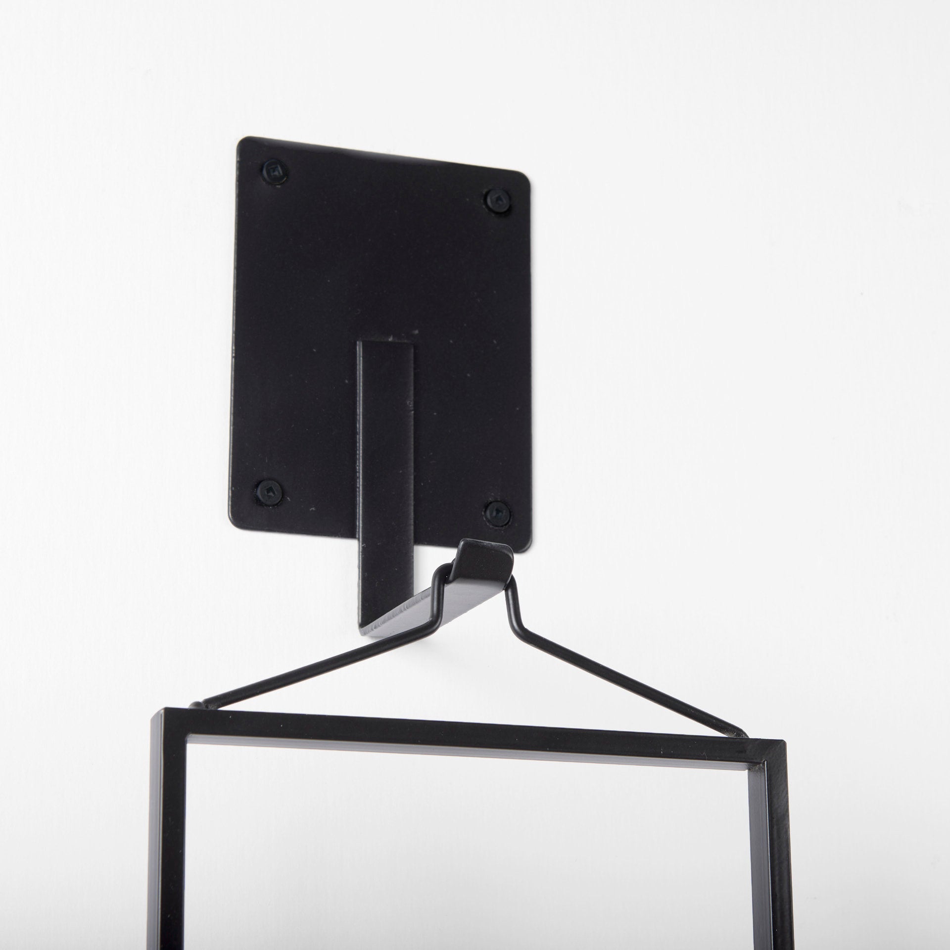 Avram 5.9L x 7.1W x 24.0H Black Metal Frame and Wood Hanging Candle Holder