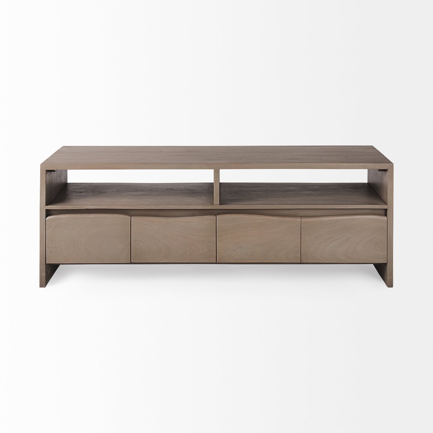 Konstantin 60.0 x 18.0 x 21.0 Light Brown Wood W/ Live Edge Four Drawer Media Console
