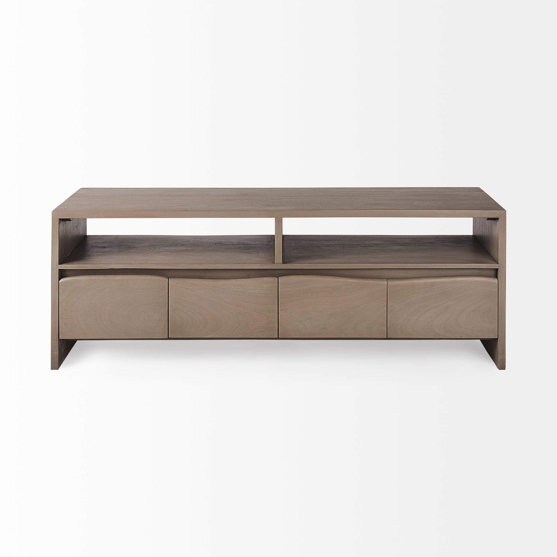 Konstantin 60.0 x 18.0 x 21.0 Light Brown Wood W/ Live Edge Four Drawer Media Console