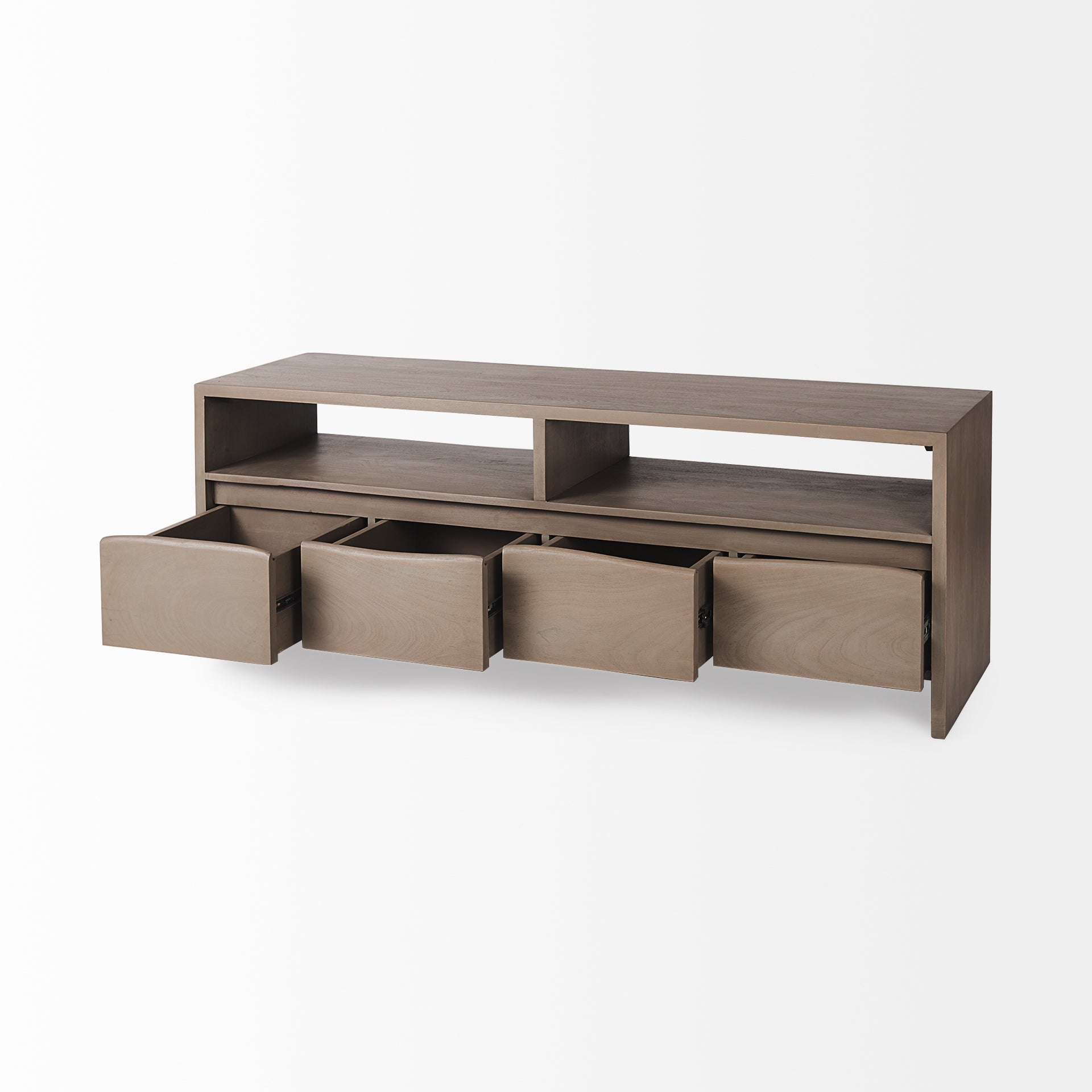 Konstantin 60.0 x 18.0 x 21.0 Light Brown Wood W/ Live Edge Four Drawer Media Console