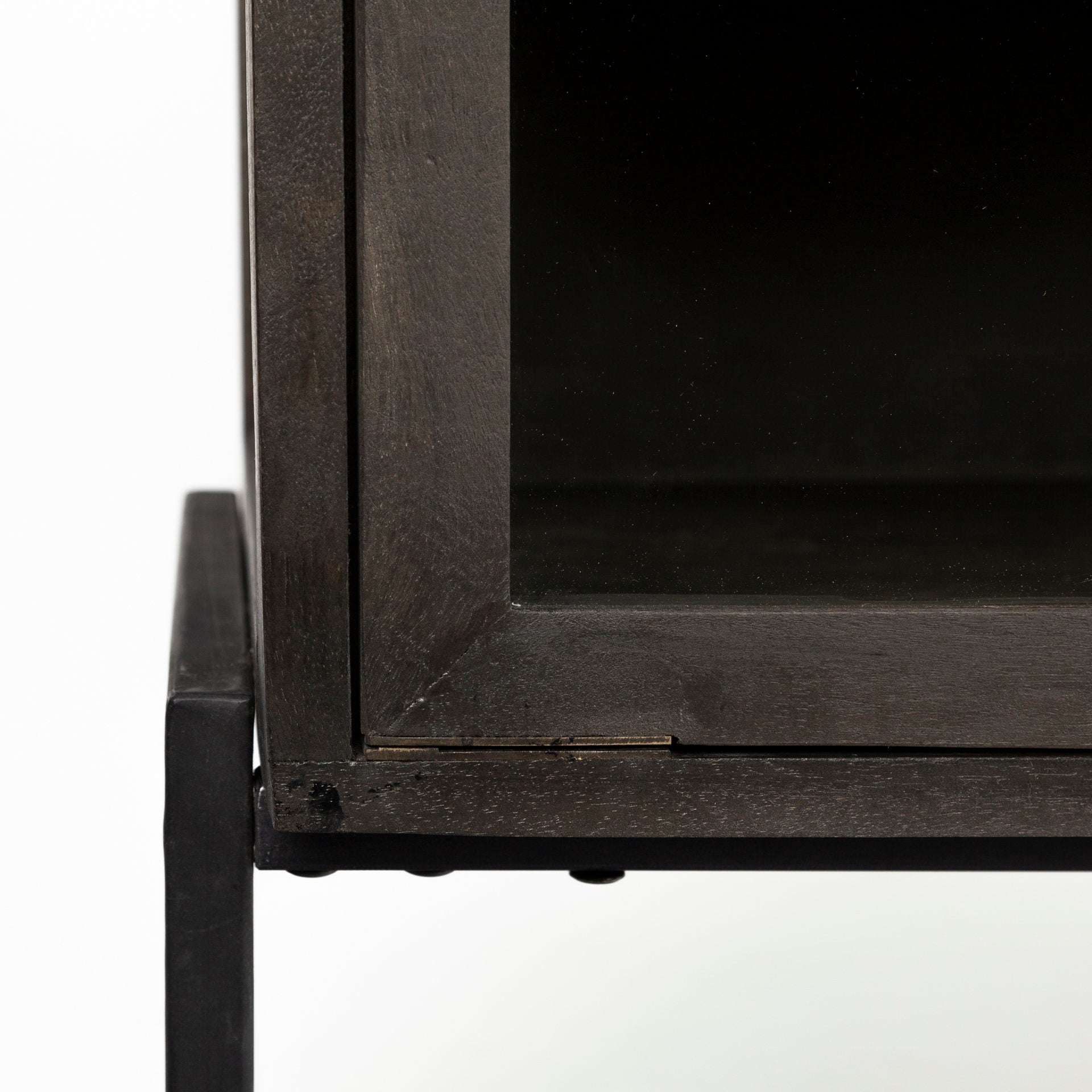 Arelius Accent Cabinet Black-Brown Wood | Black Metal - acc-chest-cabinets