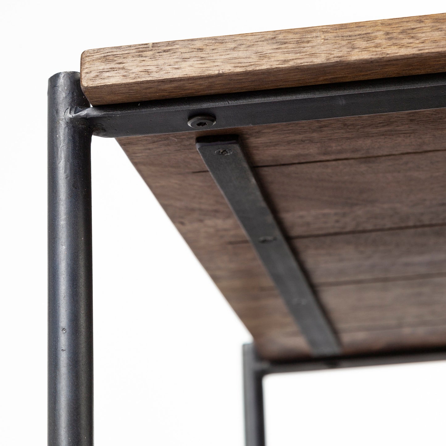 Glenn End Side Table Brown Wood | Black Metal - end-and-side-tables