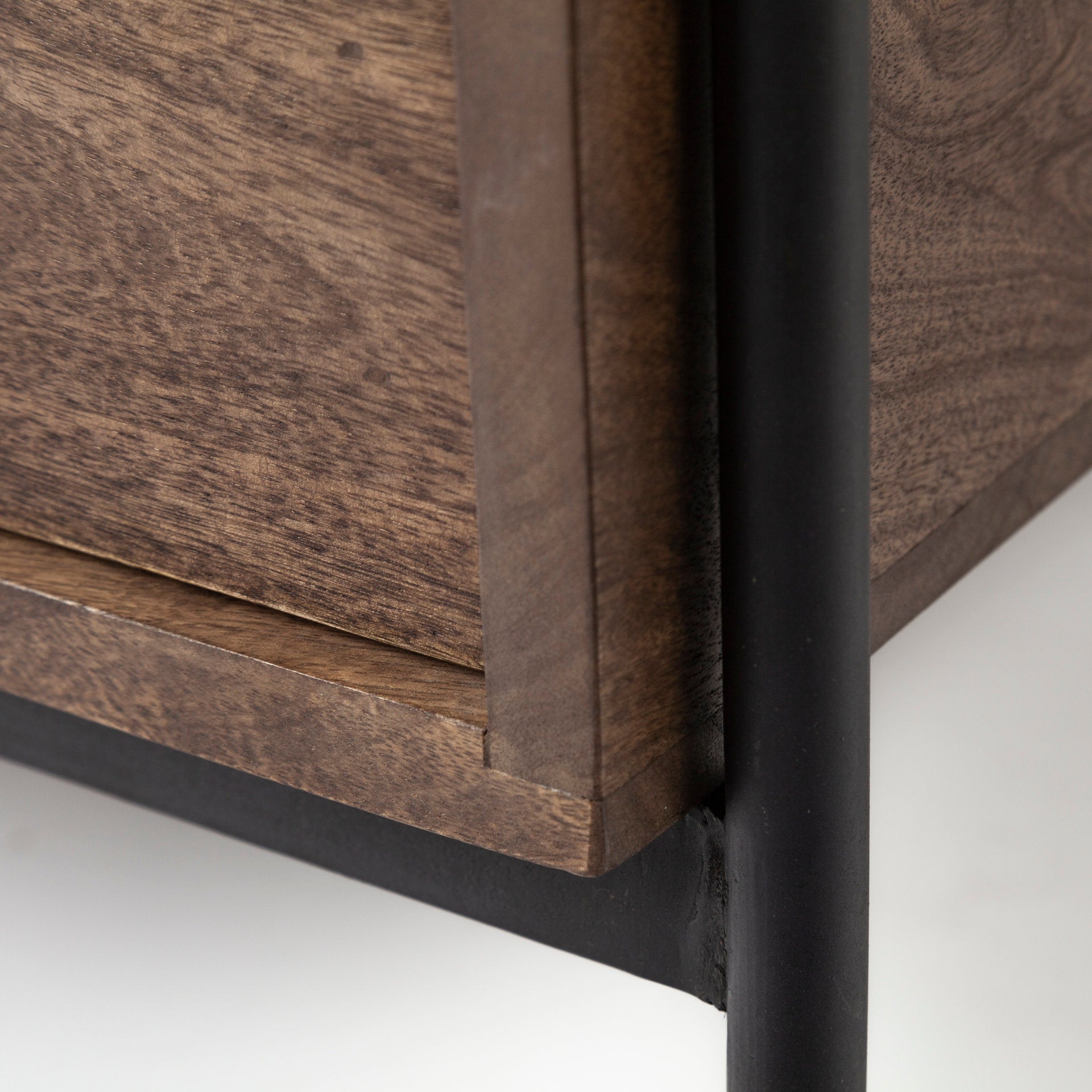 Glenn End Side Table Brown Wood | Black Metal - end-and-side-tables