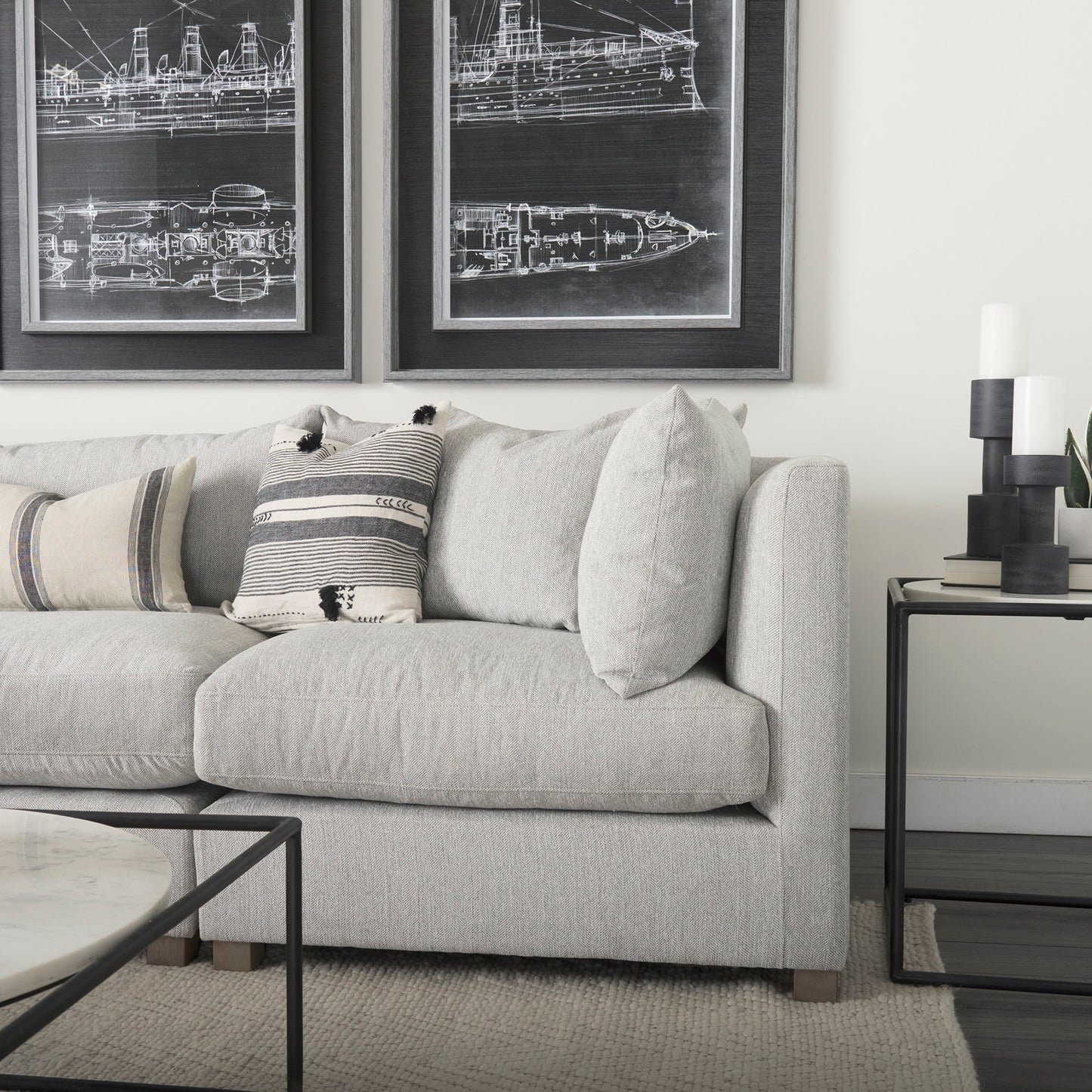 Valence 37.8L x 38.6W x 28.3H Light Gray Corner Sectional Piece