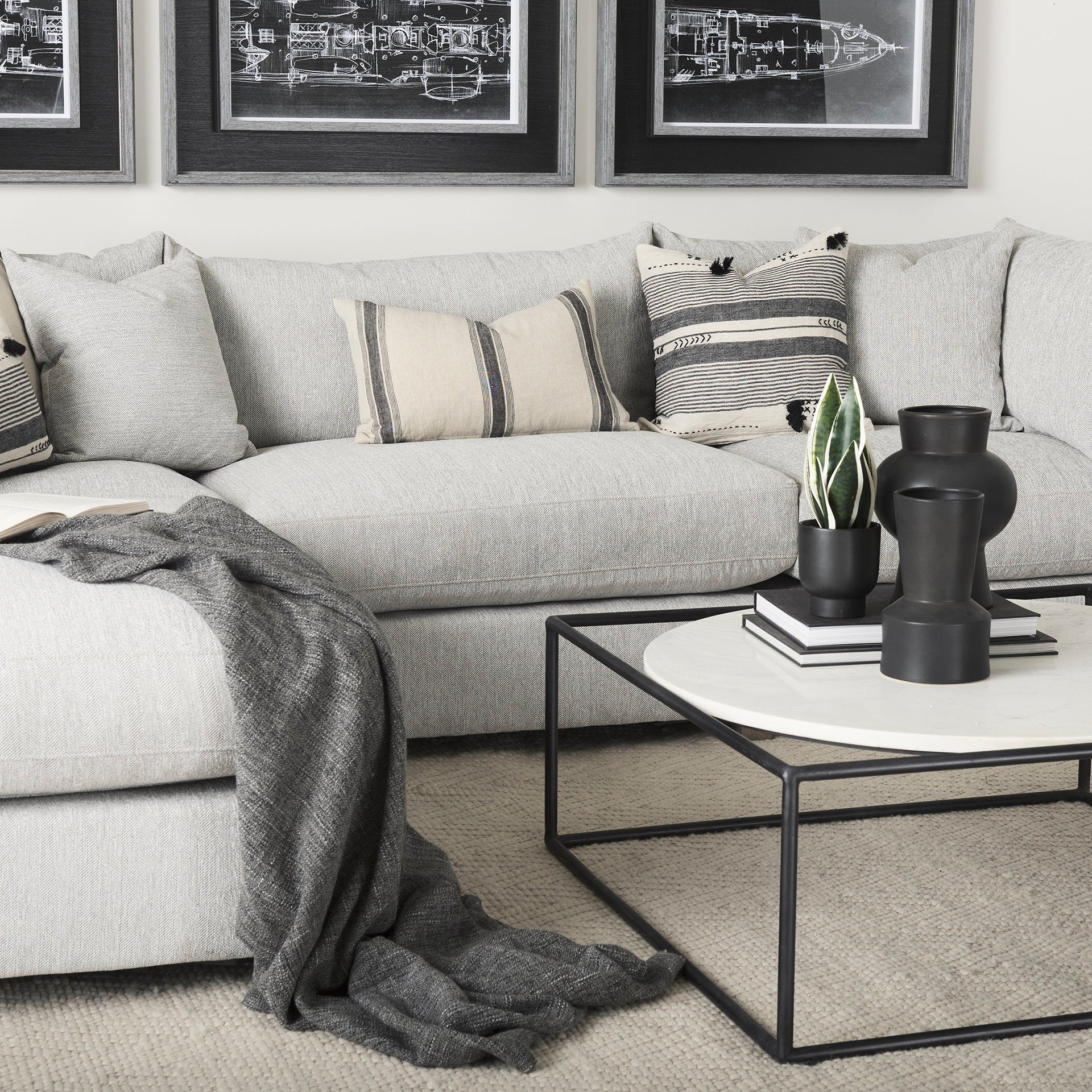 Valence 38.2L x 38.6W x 28.3H Light Gray Armless Sectional Piece
