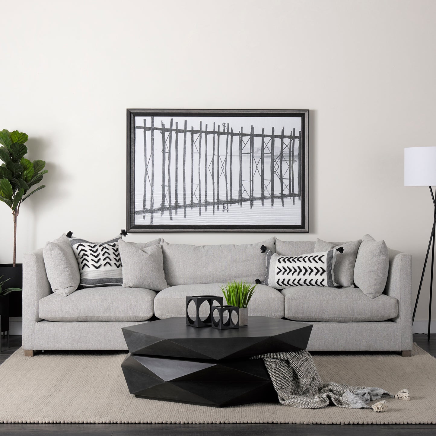 Valence 2 Piece Light Gray Modular Sofa Set