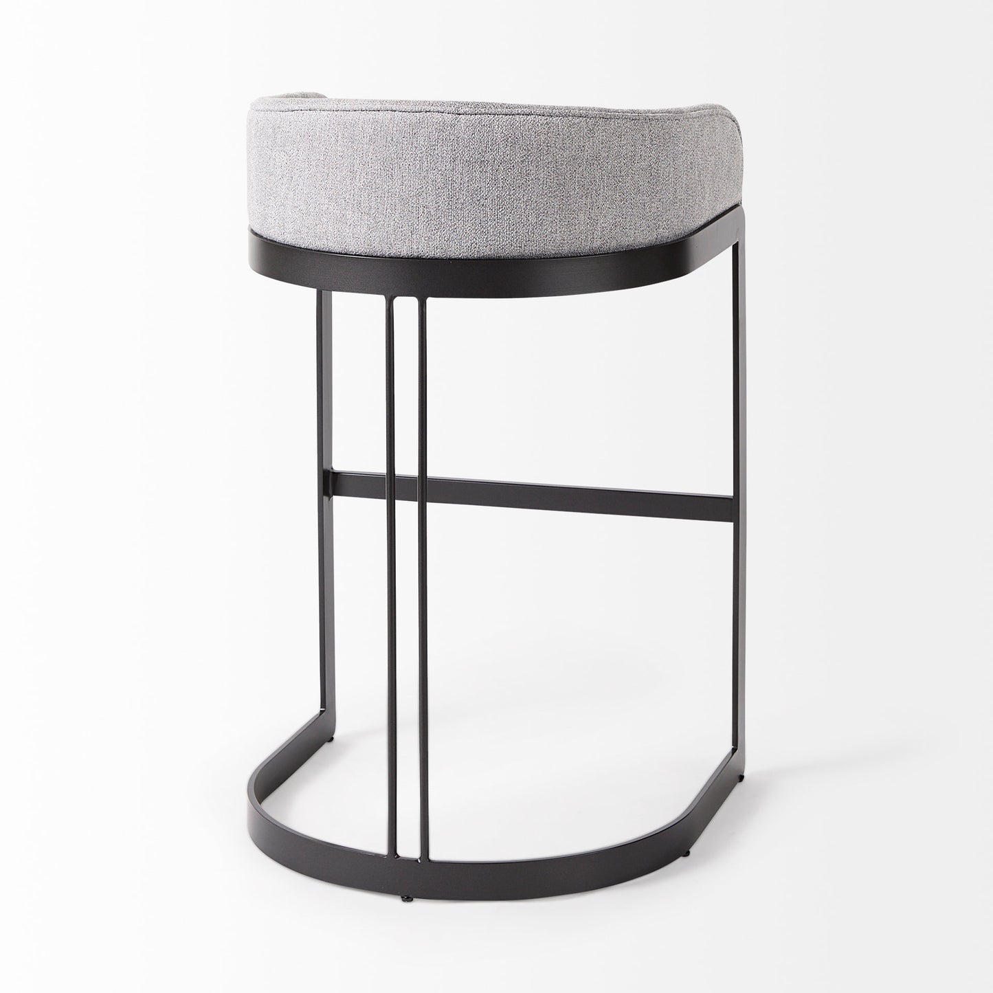 Hollyfield Bar Counter Stool Gray Fabric | Gray Metal | Bar - bar-stools