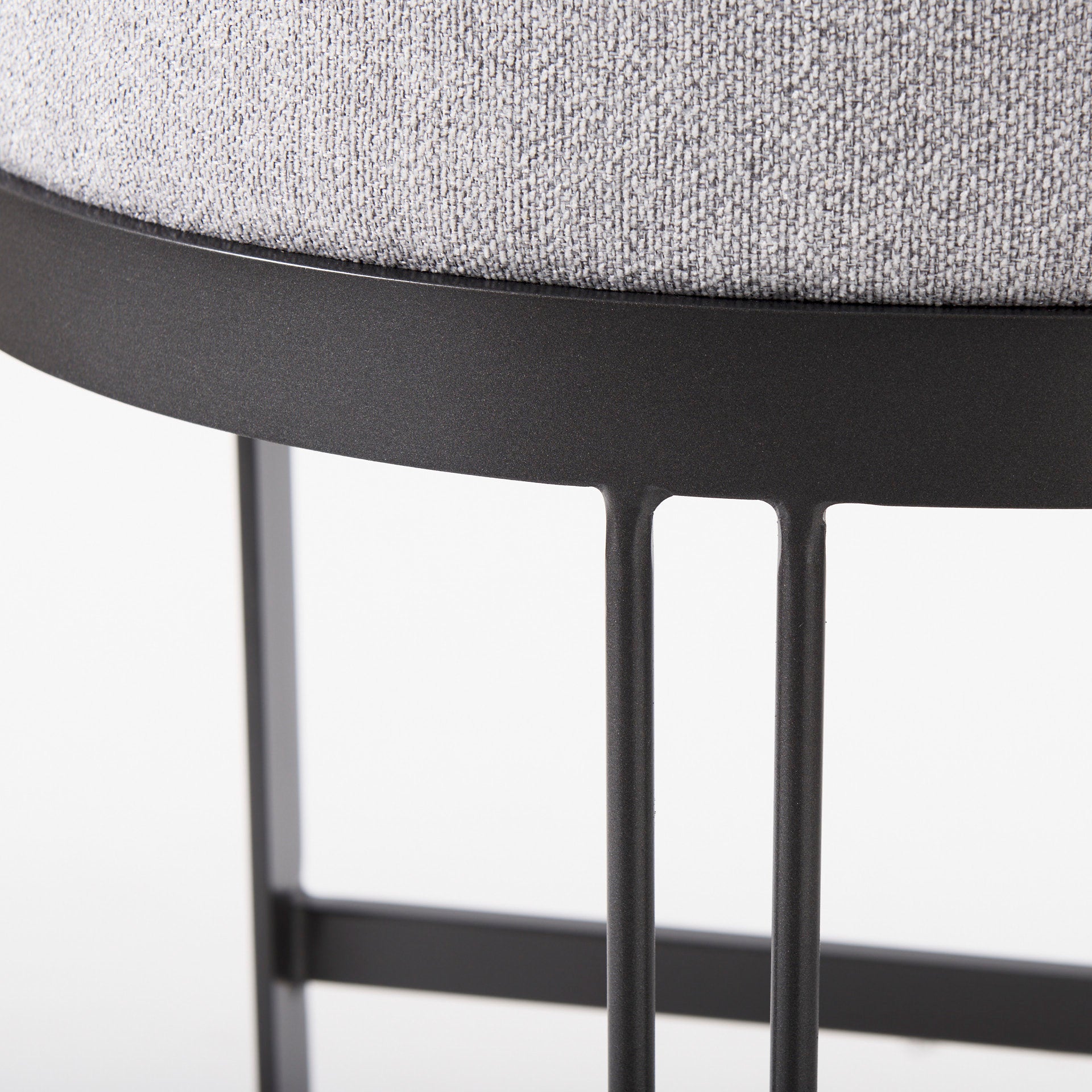 Hollyfield Bar Counter Stool Gray Fabric | Gray Metal | Bar - bar-stools