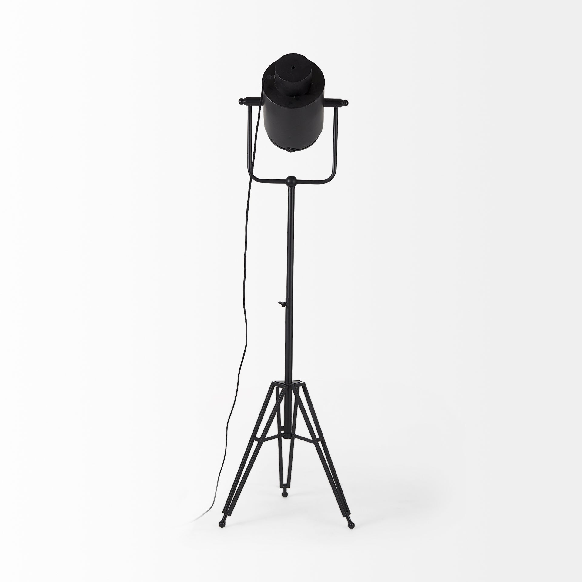 Debdou 22L x 22W x 61H Black and White Metal Adjustable Cinema-Style Floor Lamp