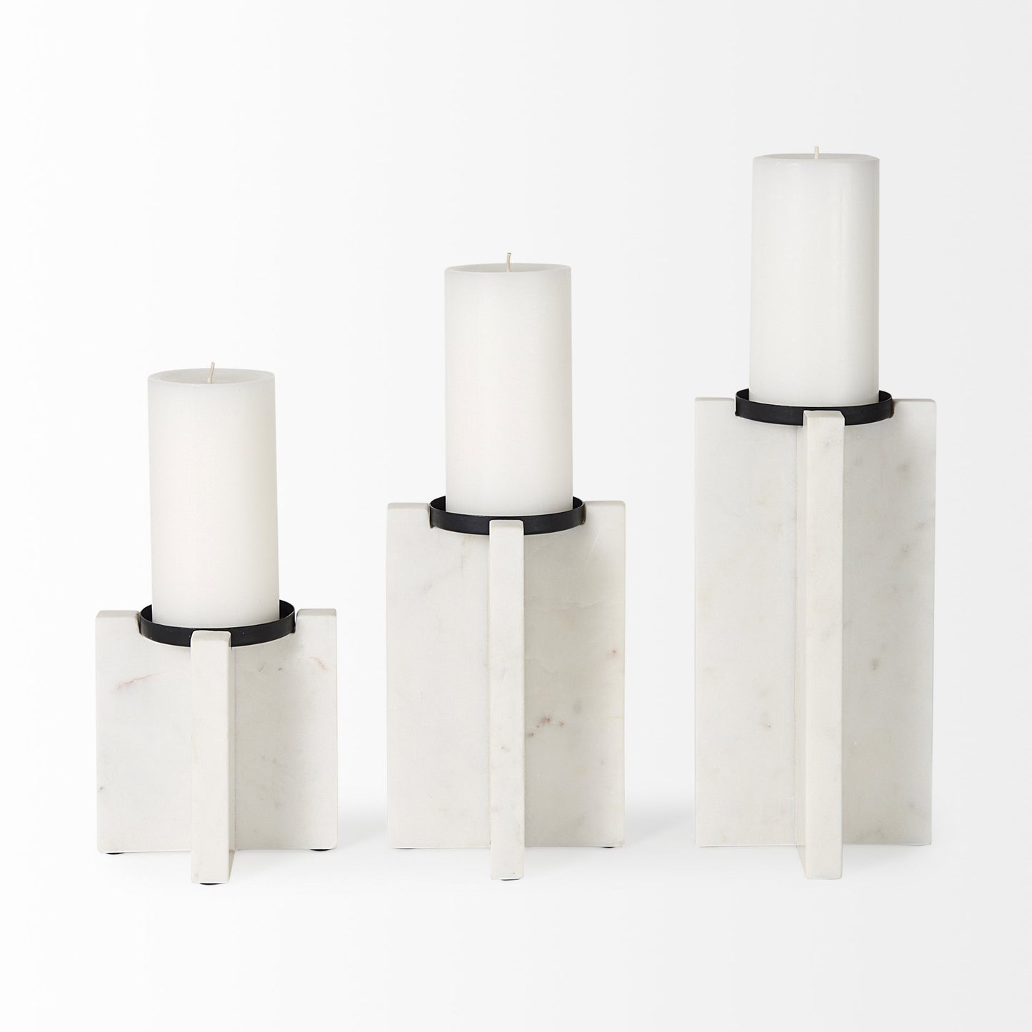 Sophia 5.5"L x 3.5"W x 10.5"H Marble Candle Holder Large