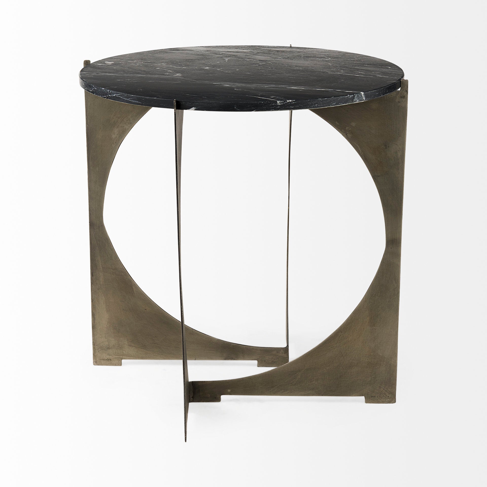 Reinhold End Side Table Black Marble | Iron - end-and-side-tables