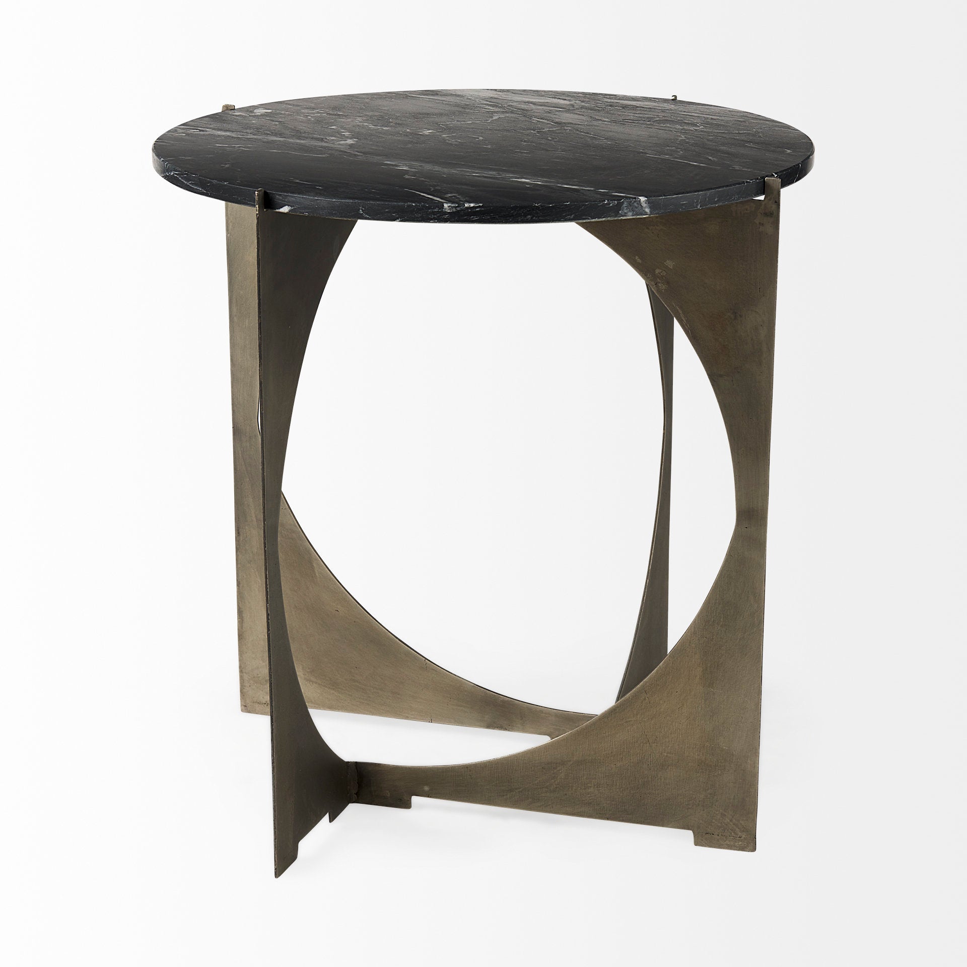 Reinhold End Side Table Black Marble | Iron - end-and-side-tables