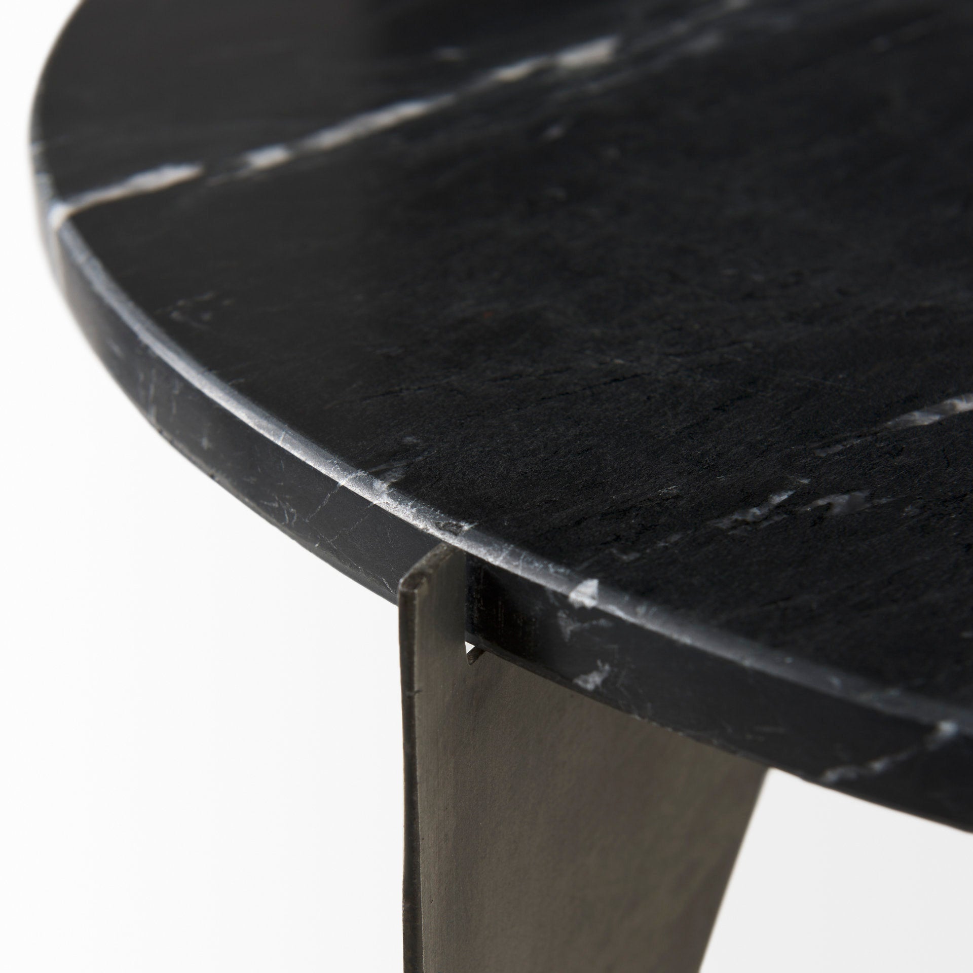 Reinhold End Side Table Black Marble | Iron - end-and-side-tables