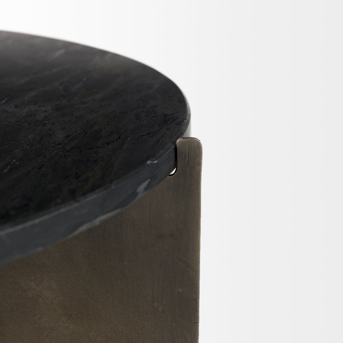 Reinhold End Side Table Black Marble | Iron - end-and-side-tables