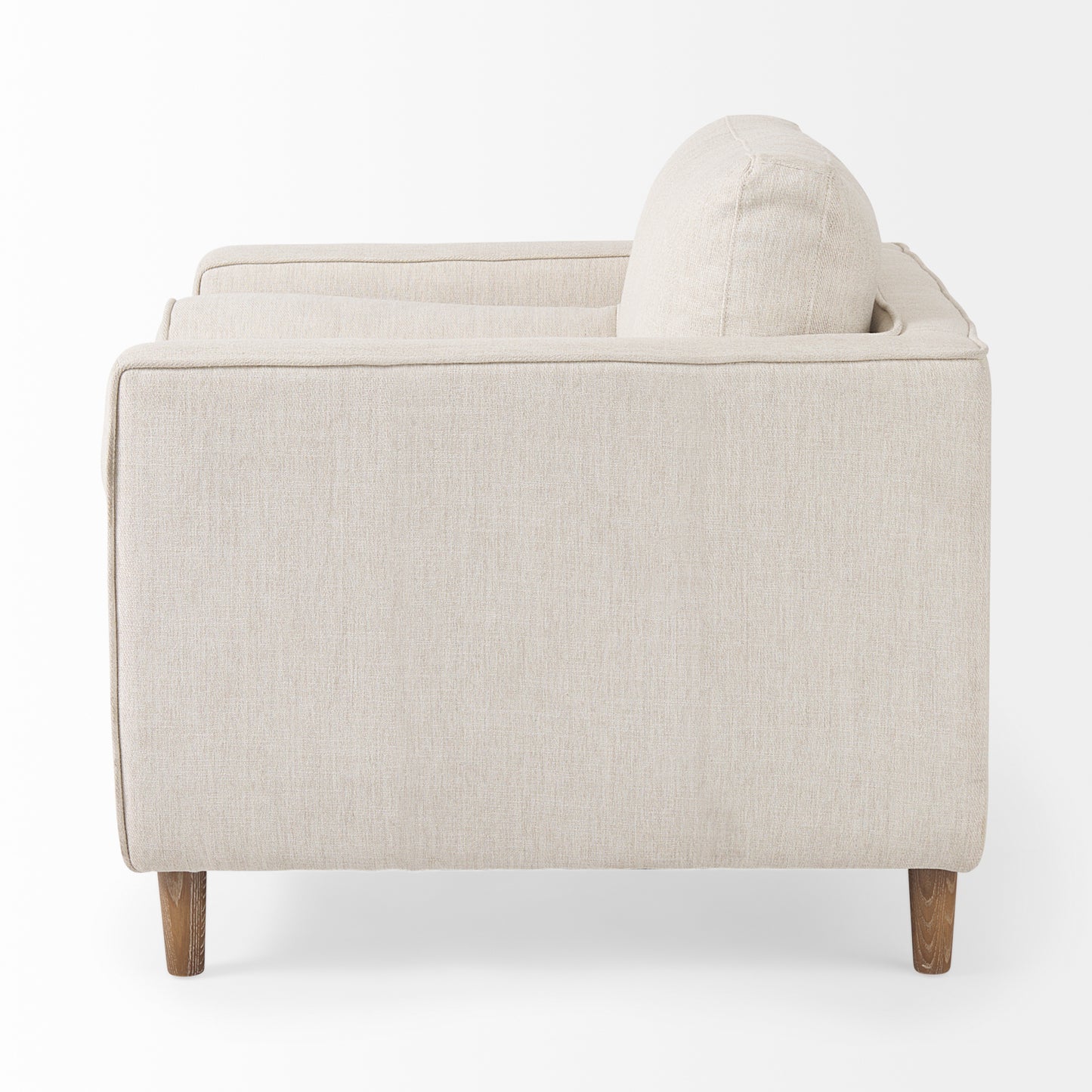 Loretta 40.7L x 36.2W x 33.9H Cream Fabric Chair W/ Two Bolster Cushions