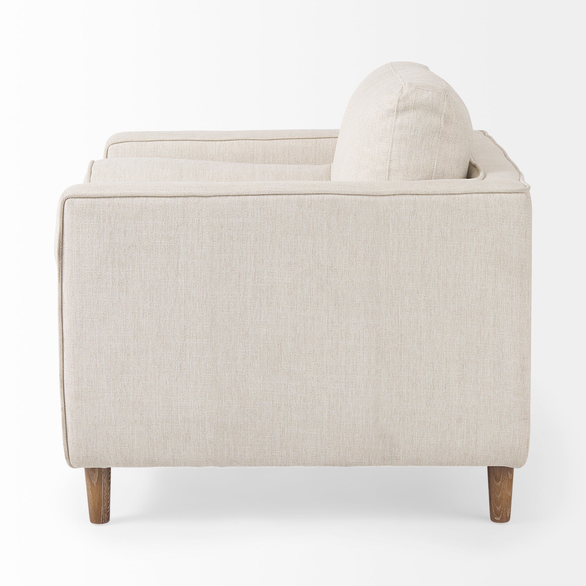 Loretta 40.7L x 36.2W x 33.9H Cream Fabric Chair W/ Two Bolster Cushions