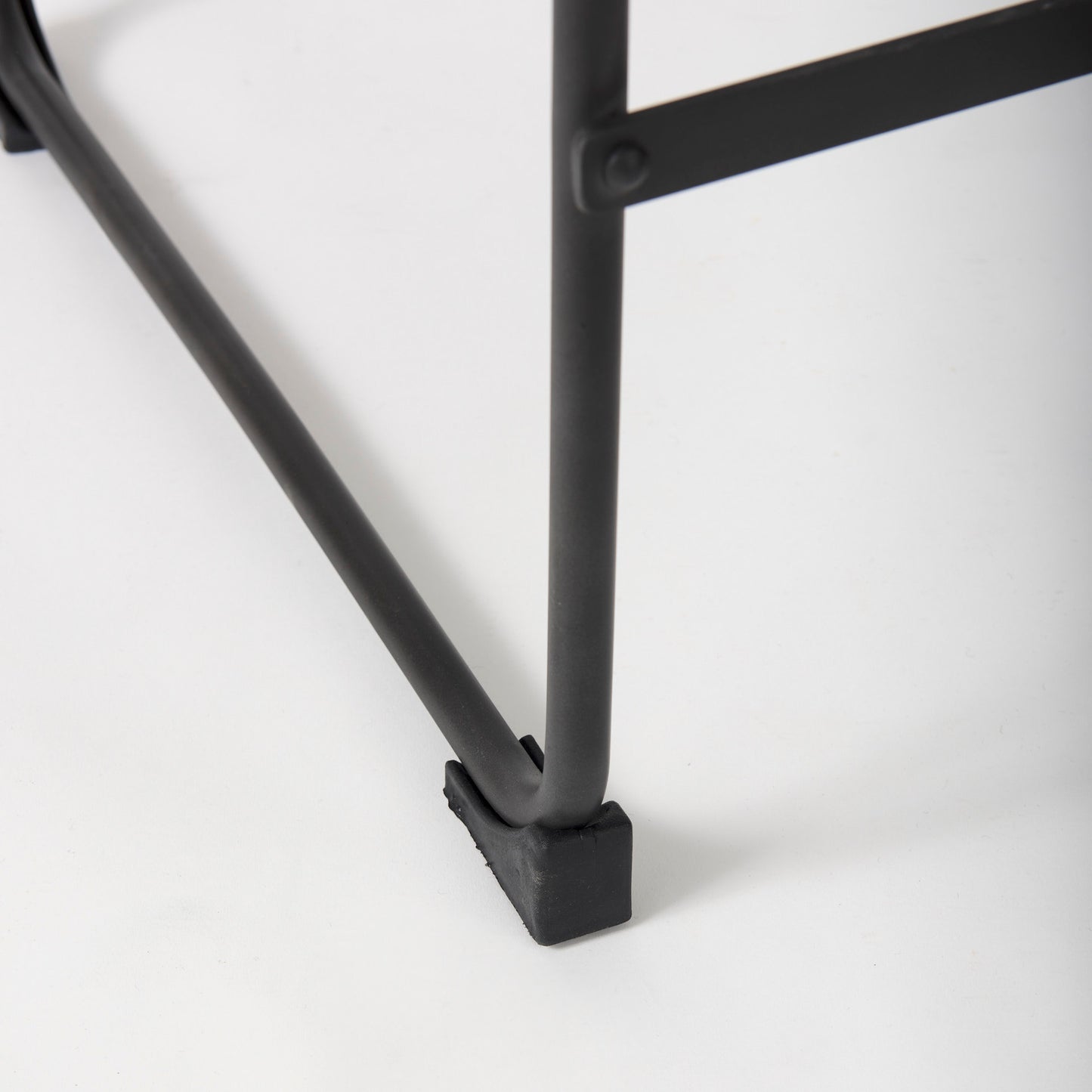 Direttore Bar Counter Stool Black Leather | Black Iron | Counter - bar-stools