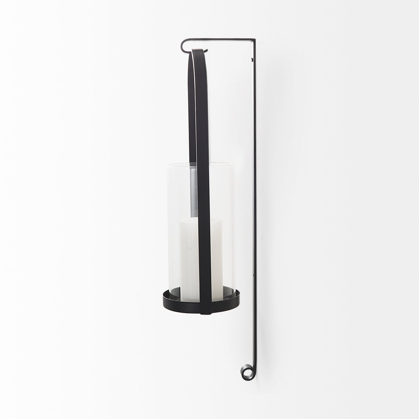 Kero 5.9L x 6.9W x 24.0H Black Metal Wall Candle Holder