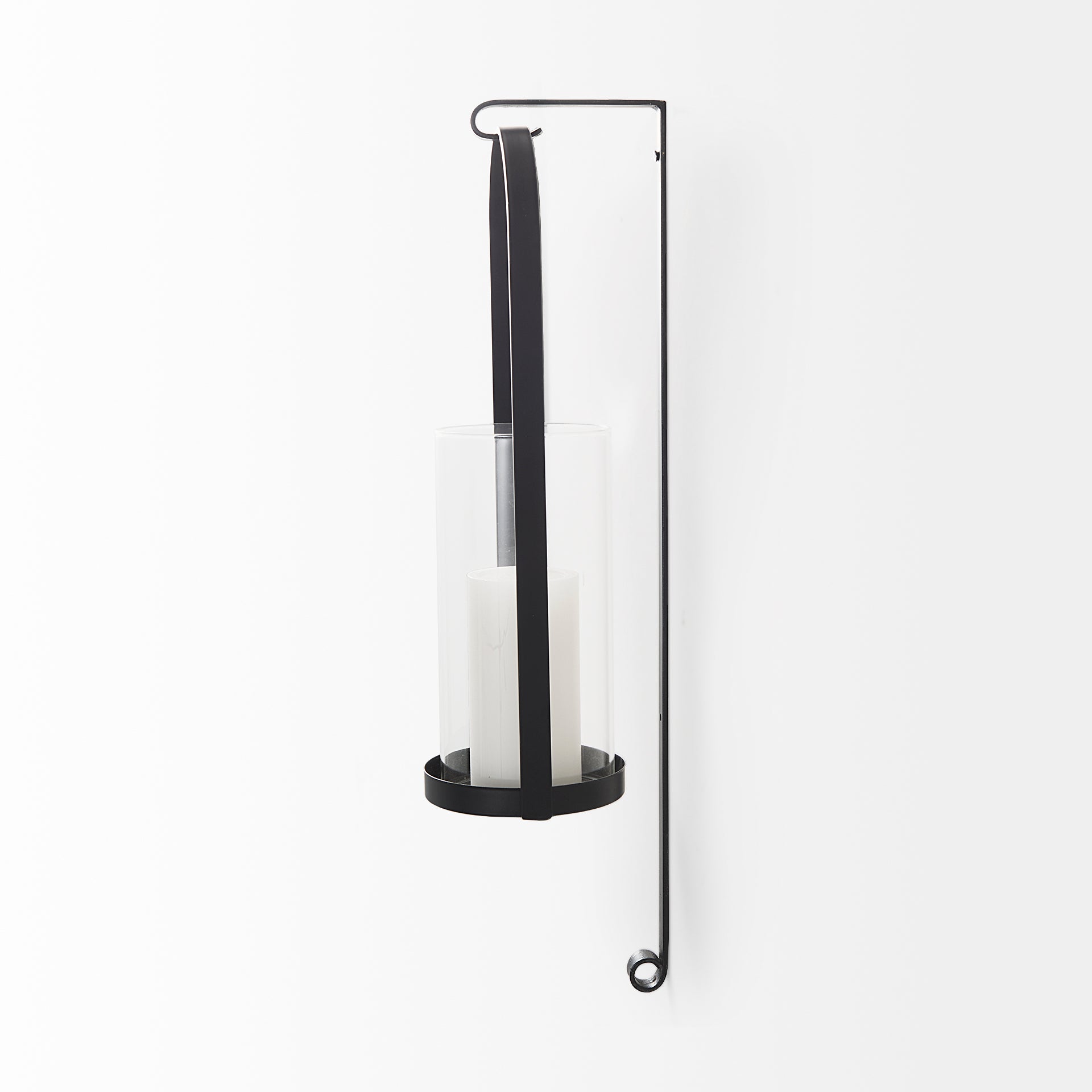 Kero 5.9L x 6.9W x 24.0H Black Metal Wall Candle Holder