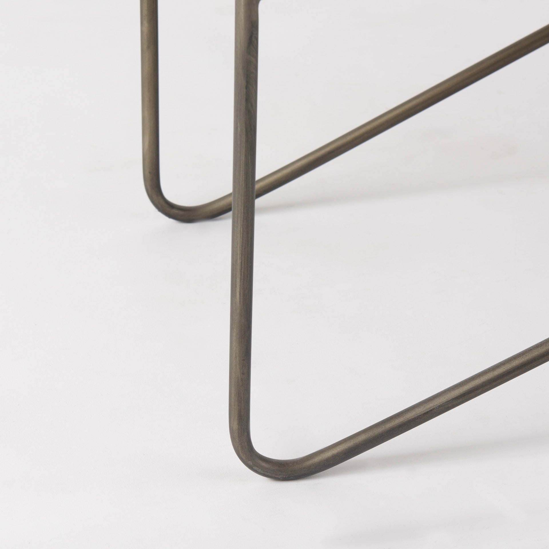 Camille 55.5L x 16.0W x 17.0H Cream Fabric Seat W/ Metal Frame Bench