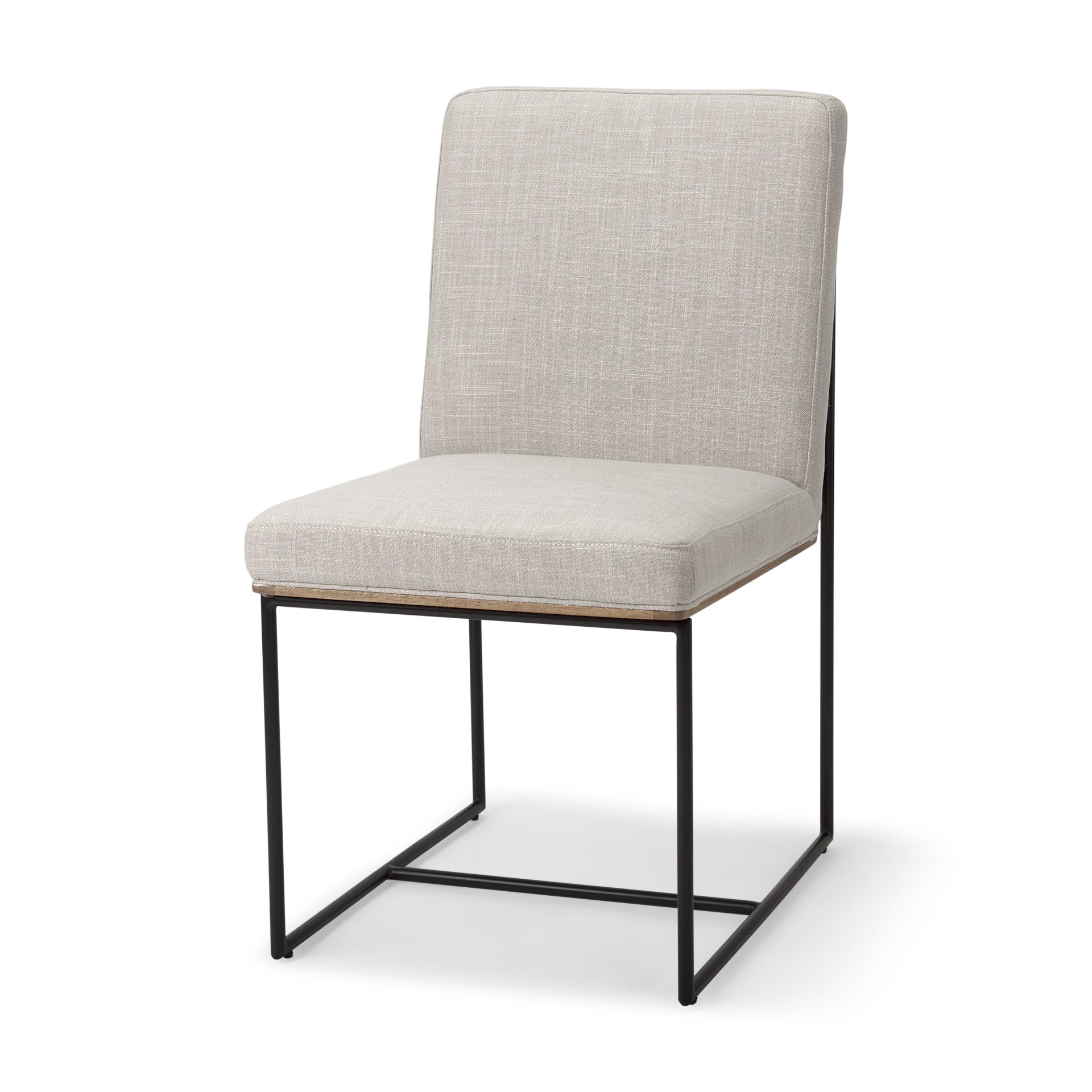 Stamford Dining Chair Beige Fabric| Black Metal | Armless - dining-chairs