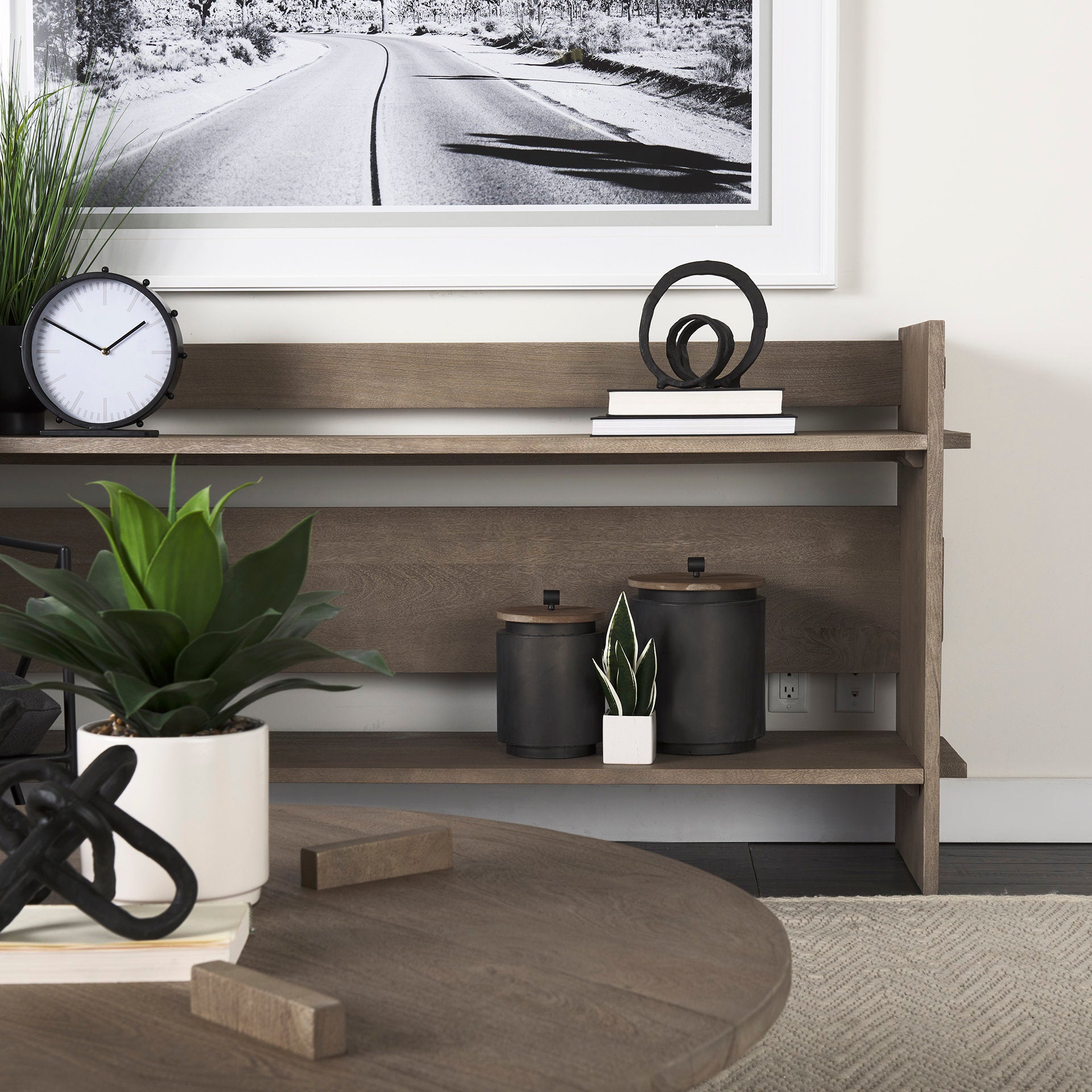 Aida Light Gray Wood Console Table