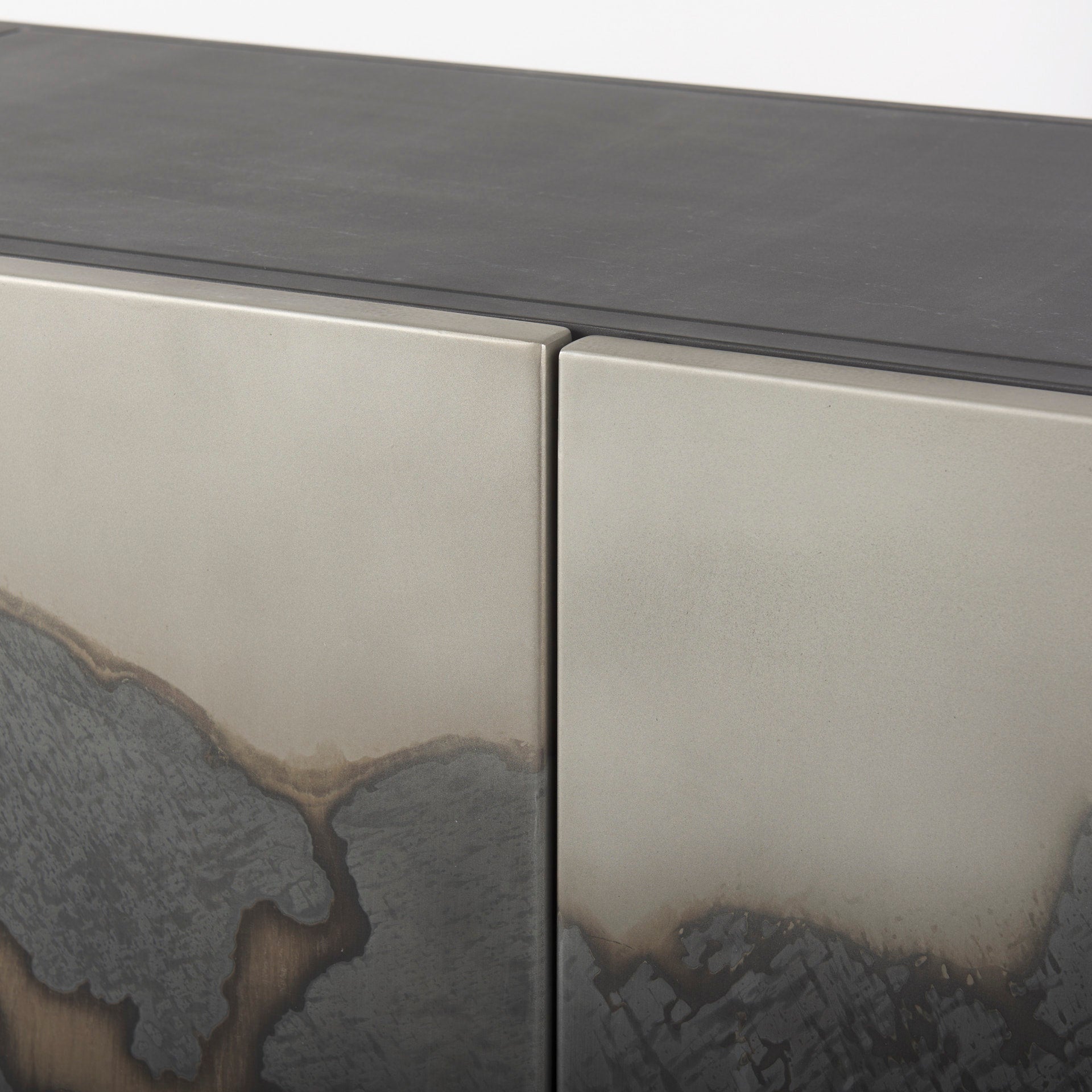 Roxdale 82.0L x 18.0W x 29.0H Acid Wash Metal Sideboard