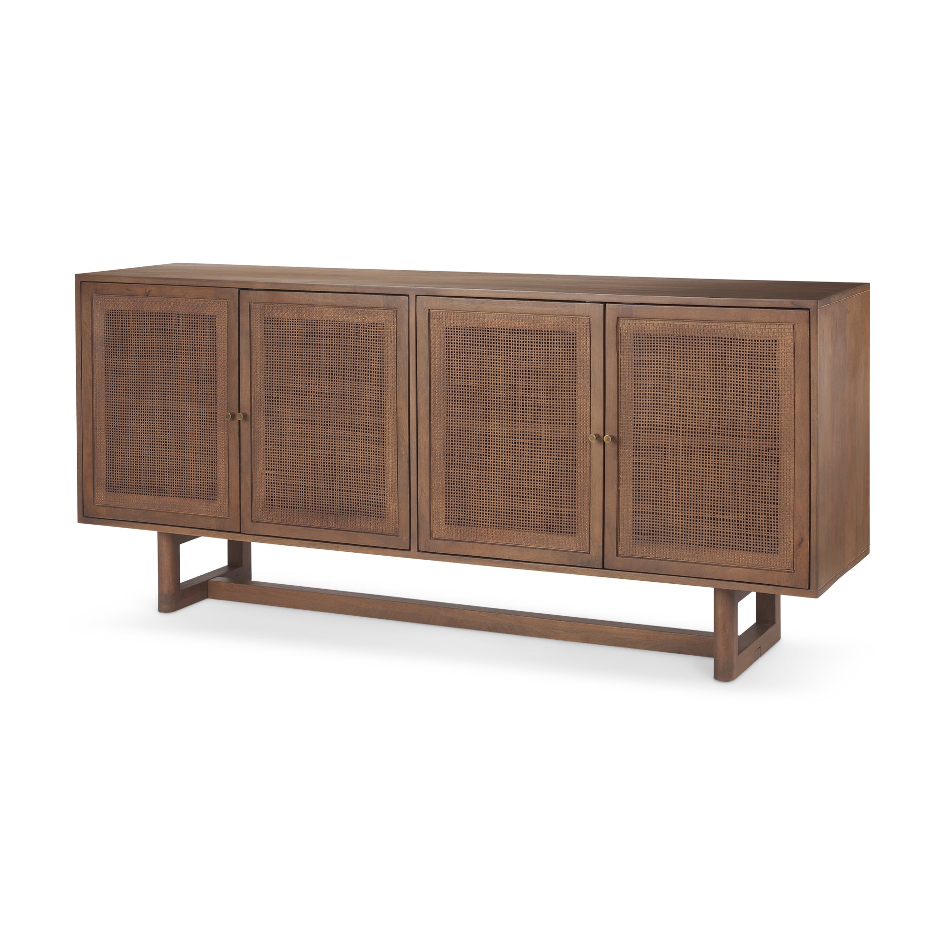 Grier Sideboard Medium Brown Wood | Cane Accent - sideboards-and-buffets