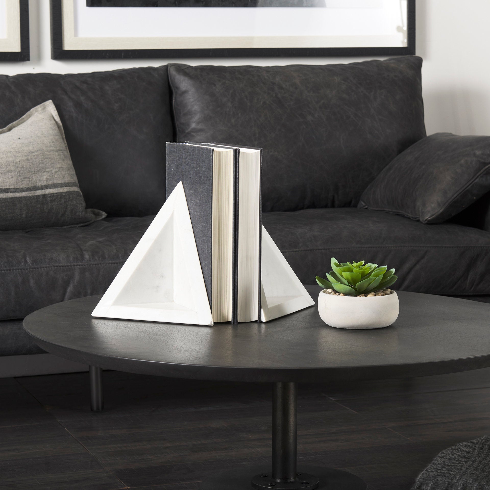 Sophia 8.0"L x 6.0"W x 7.0"H Marble Set Of Two Bookends