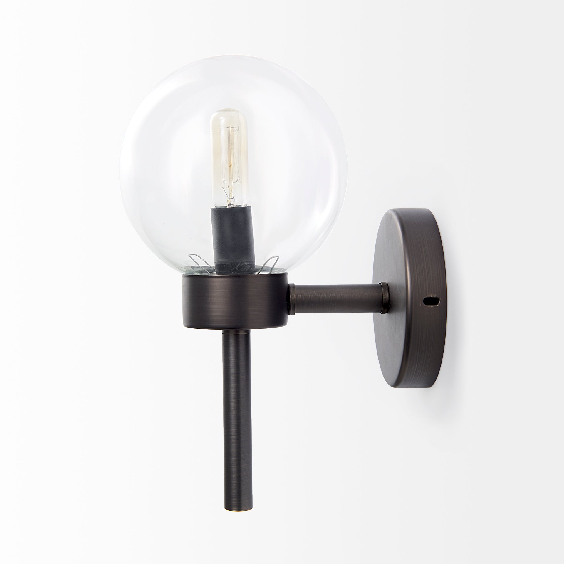 Boltern II 6x12 Black Toned Glass Globe Wall Sconce