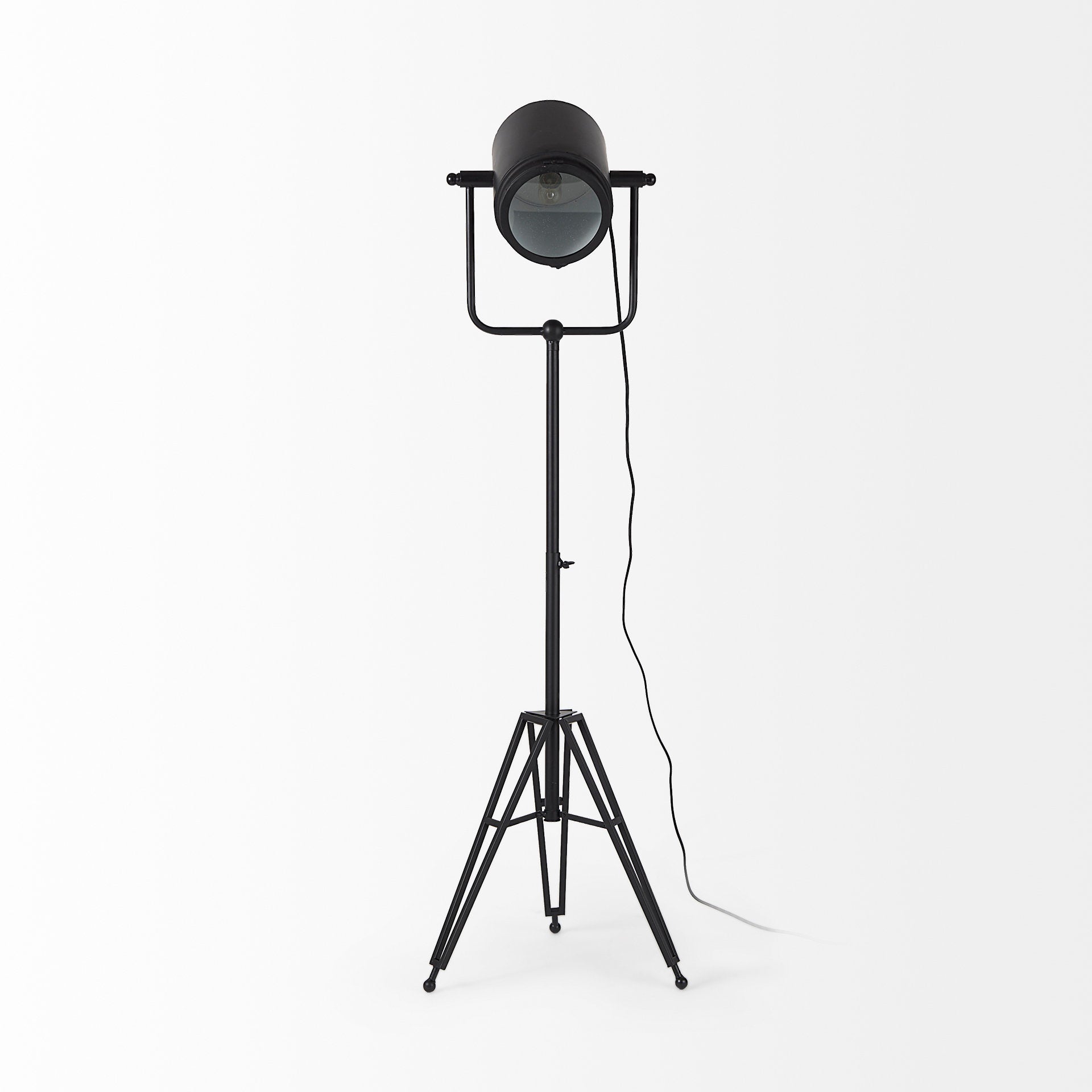 Debdou 22L x 22W x 61H Black and White Metal Adjustable Cinema-Style Floor Lamp