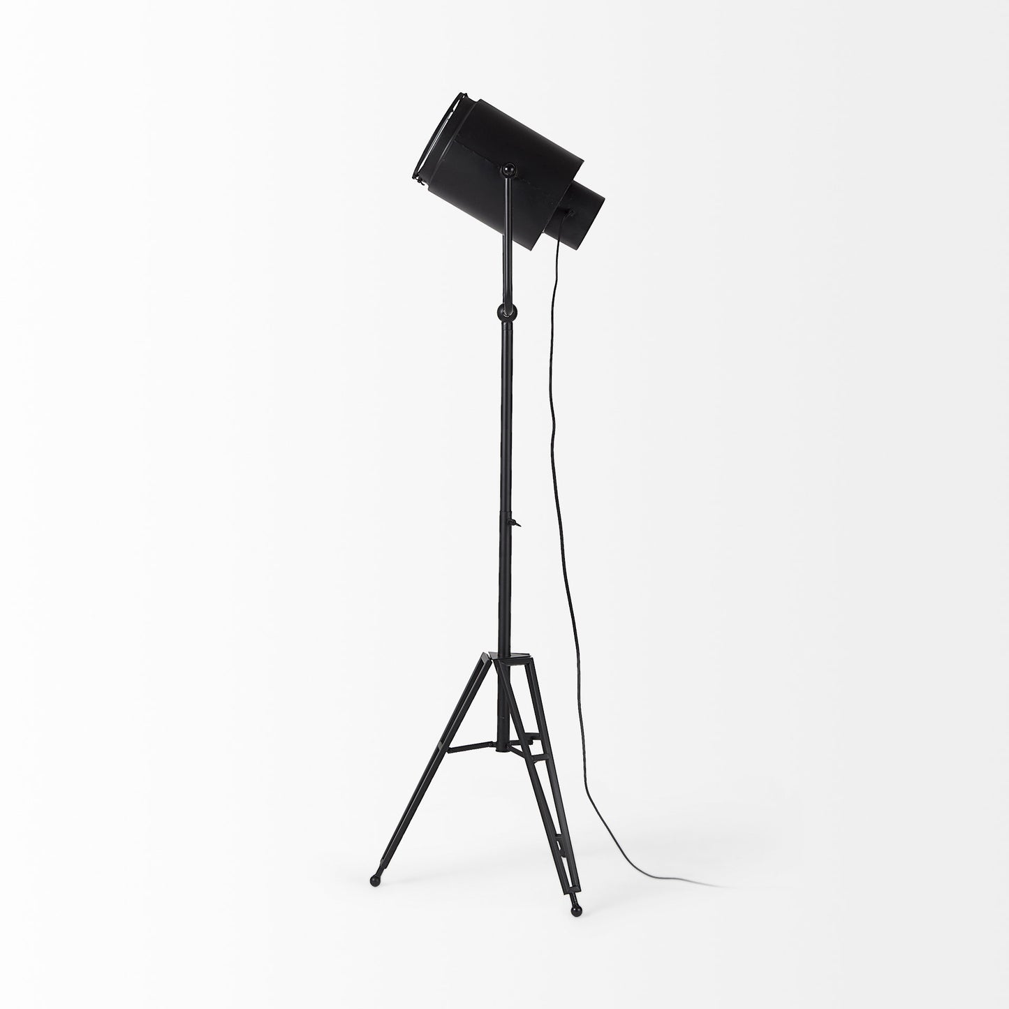 Debdou 22L x 22W x 61H Black and White Metal Adjustable Cinema-Style Floor Lamp