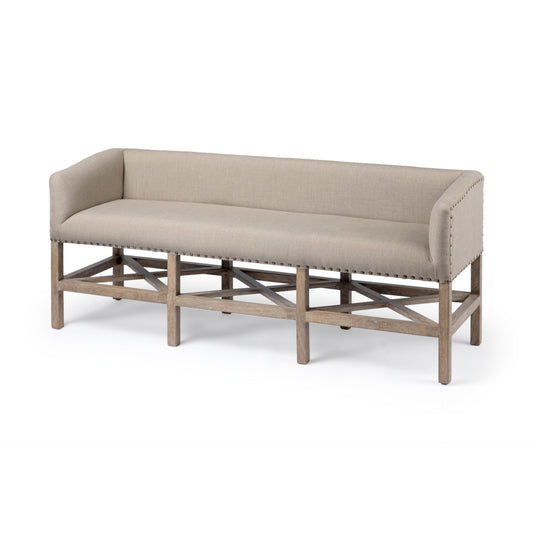 Bergen Bench Beige Fabric | Wood - benches