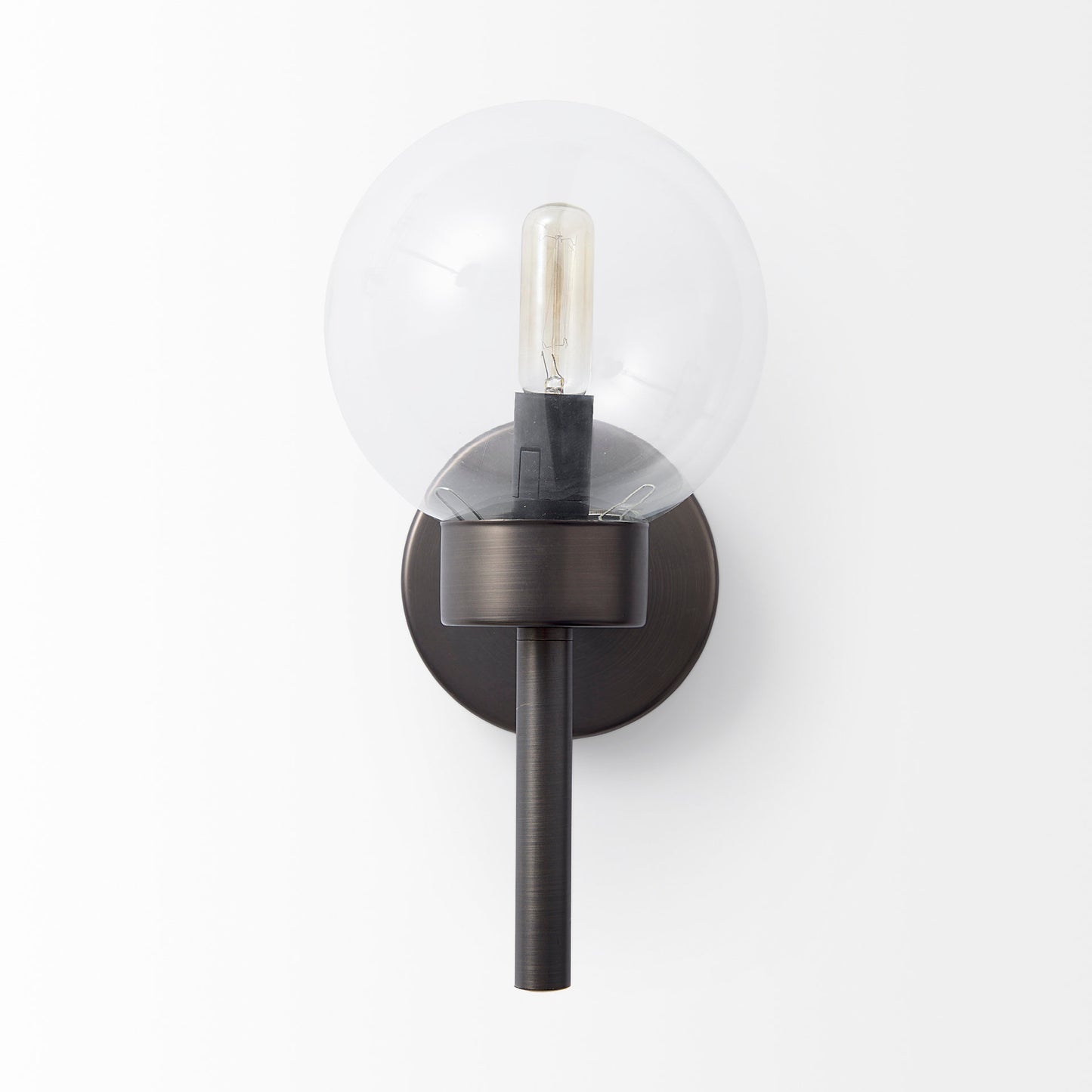Boltern II 6x12 Black Toned Glass Globe Wall Sconce