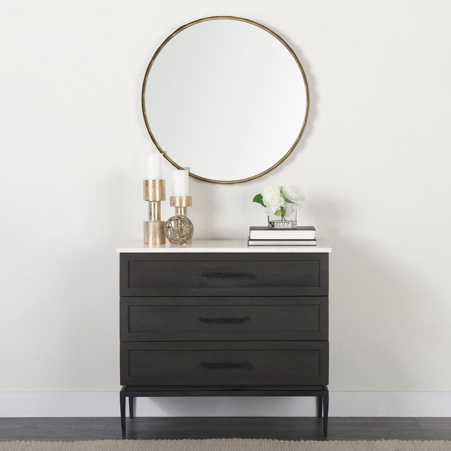 Adelaide Wall Mirror Gold Metal | 30’’ - wall-mirrors-grouped