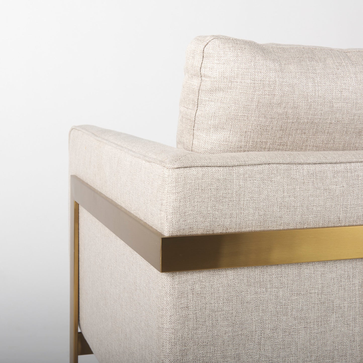 Rupert Accent Chair Cream Poly-Linen | Gold Stainless Steel - accent-chairs