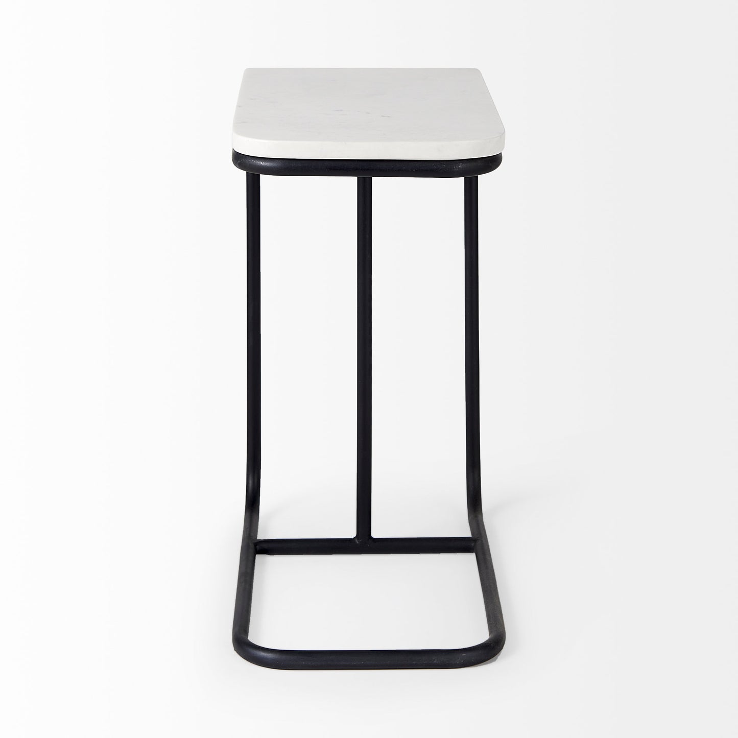 Kyra End Side Table White Marble | Black Metal - end-and-side-tables