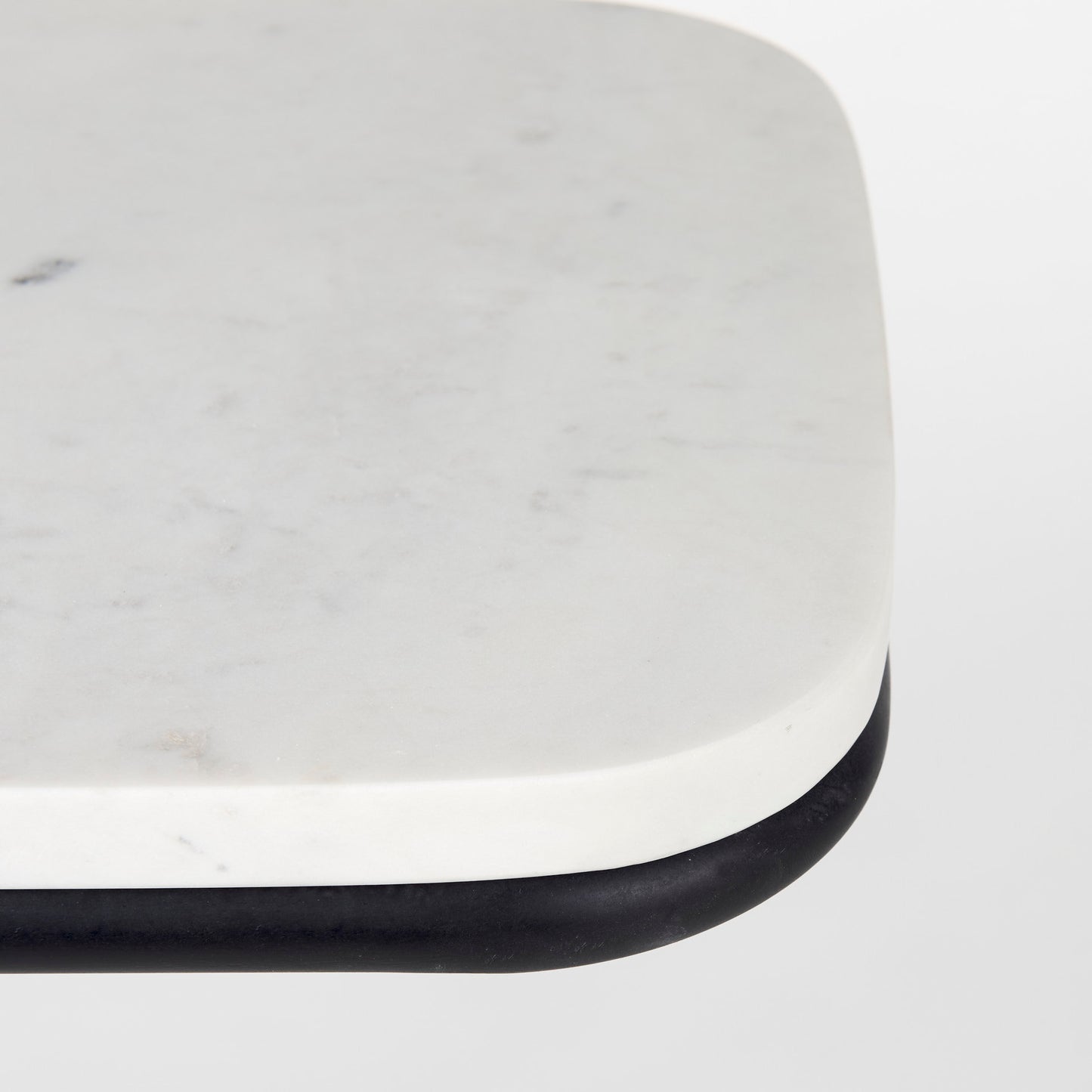 Kyra End Side Table White Marble | Black Metal - end-and-side-tables