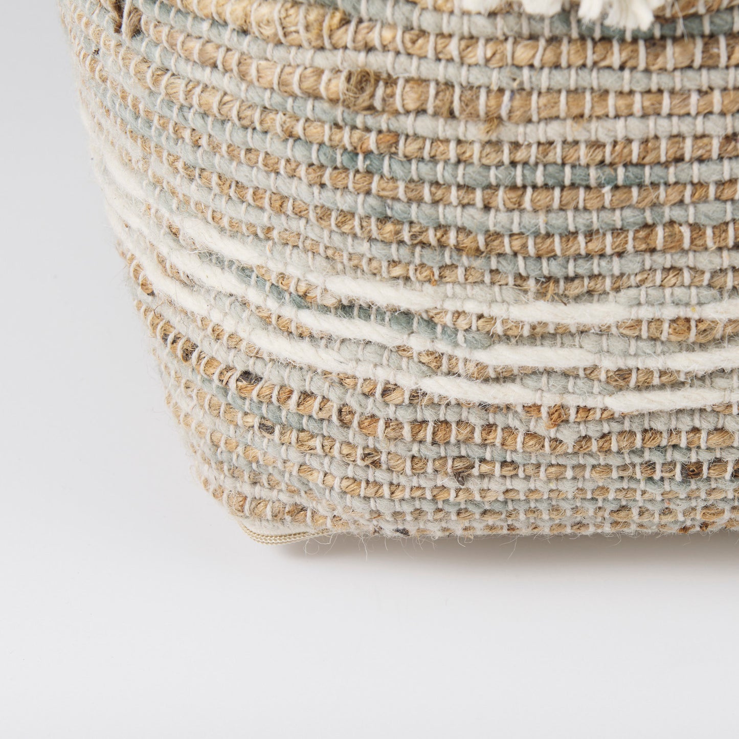 Avni Pouf Cream/Brown | Hemp/Wool - poufs