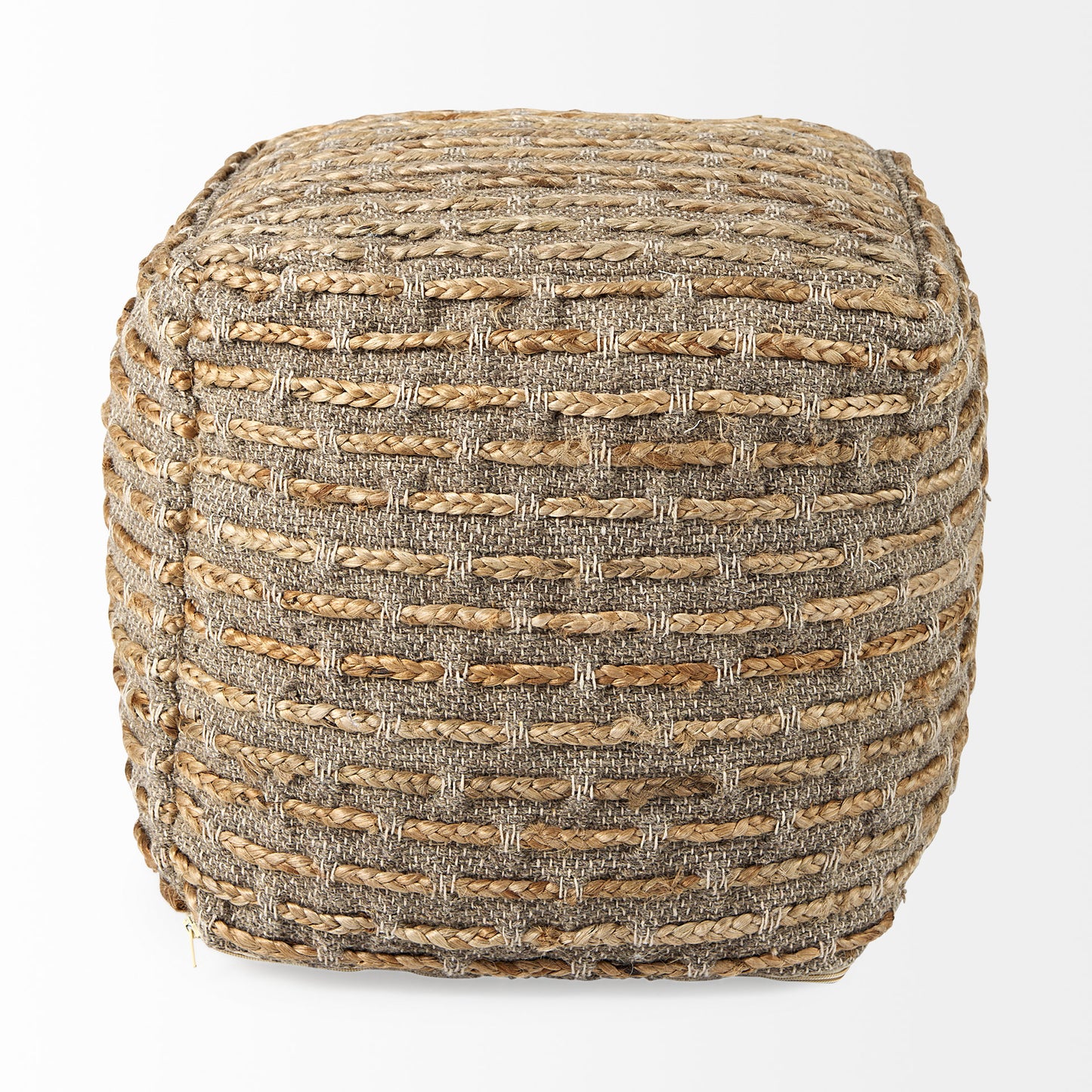 Binita Pouf  Gray/Brown | Hemp/Wool/Cotton