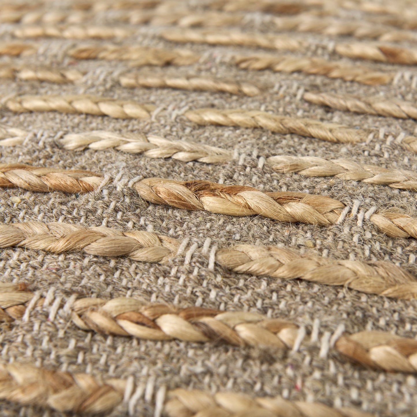 Binita  16.0L x 16.0W x 16.0H  Gray/Brown Hemp Wool and Cotton Pouf