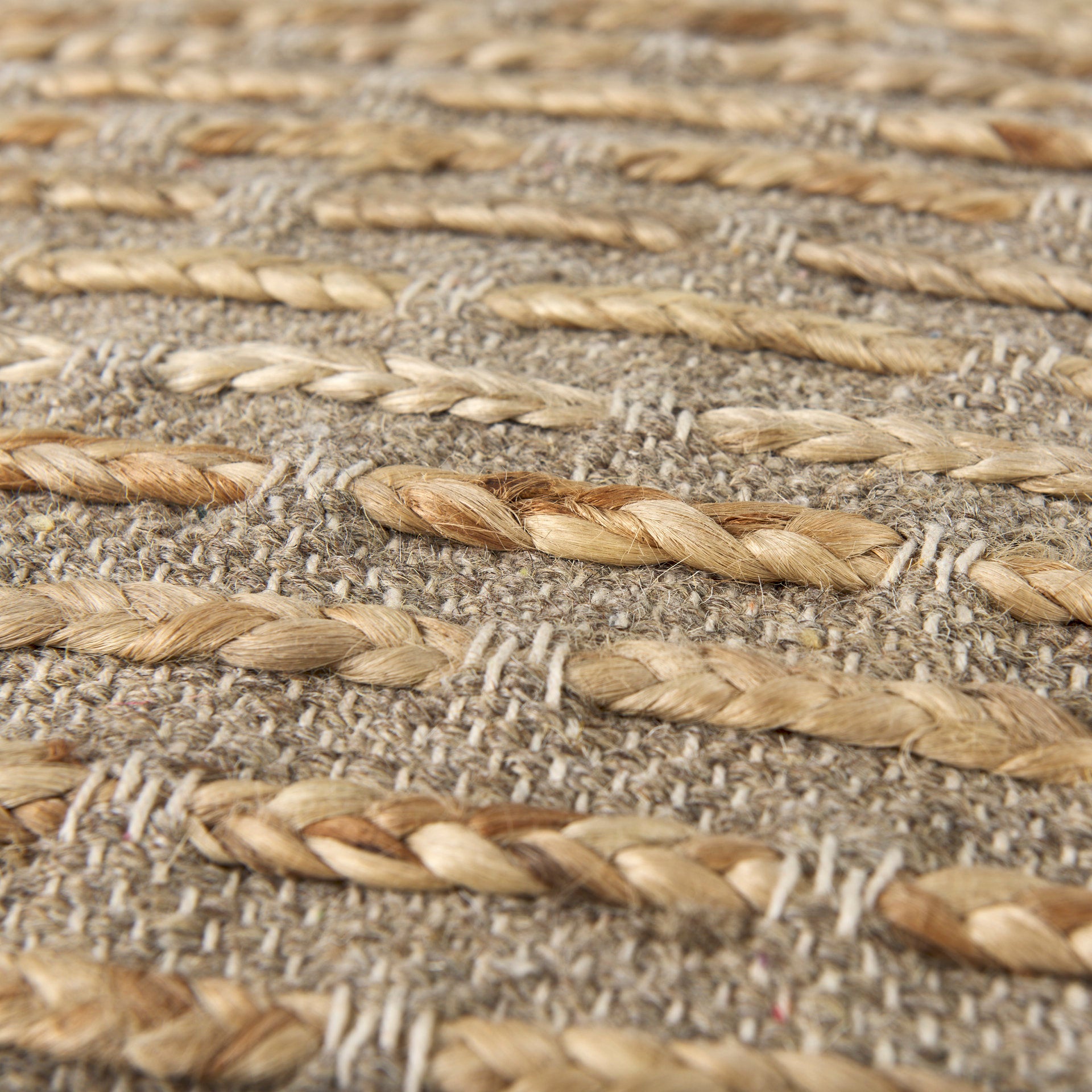 Binita  16.0L x 16.0W x 16.0H  Gray/Brown Hemp Wool and Cotton Pouf