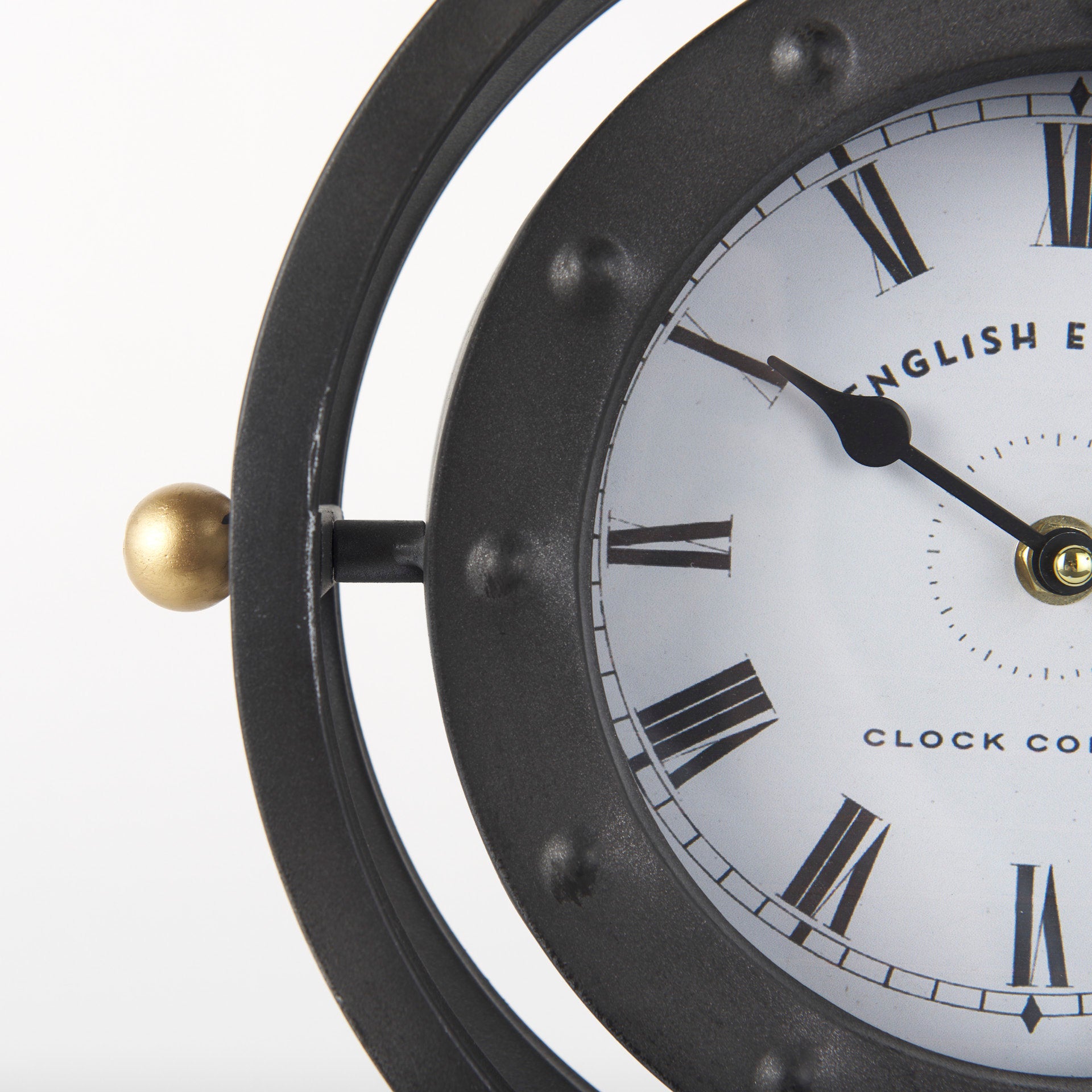 Gaston Gray Metal Circular Table Clock